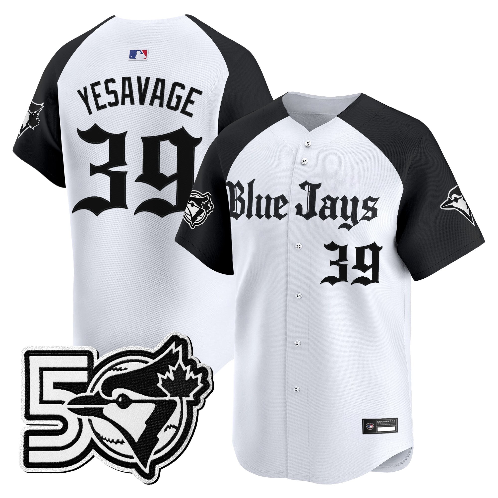 Men's Toronto Blue Jays 50 Seasons Patch Vapor Premier Limited Jersey - Gothic North Edition - All Stitched