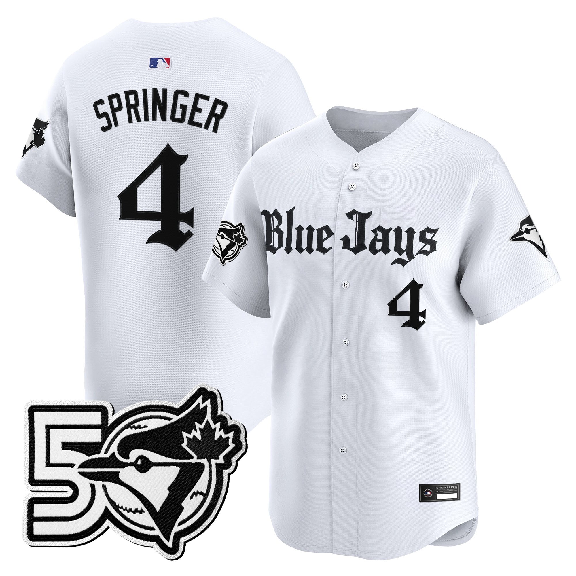 Men's Toronto Blue Jays 50 Seasons Patch Vapor Premier Limited Jersey - Gothic North Edition - All Stitched