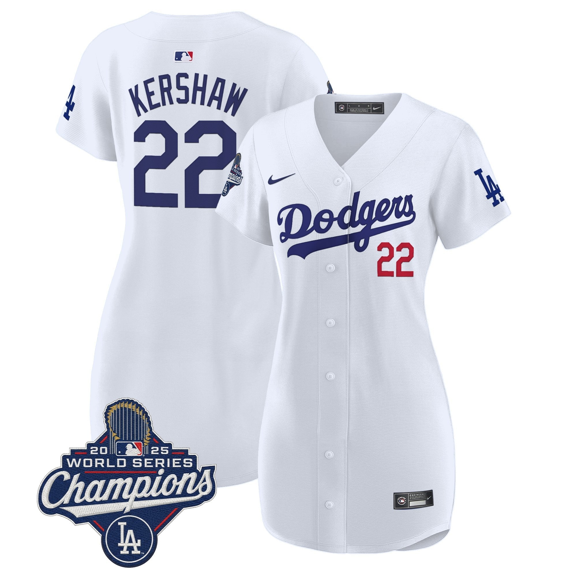 Women's Dodgers 2025 World Series Champions Patch Baseball Dress - All Stitched