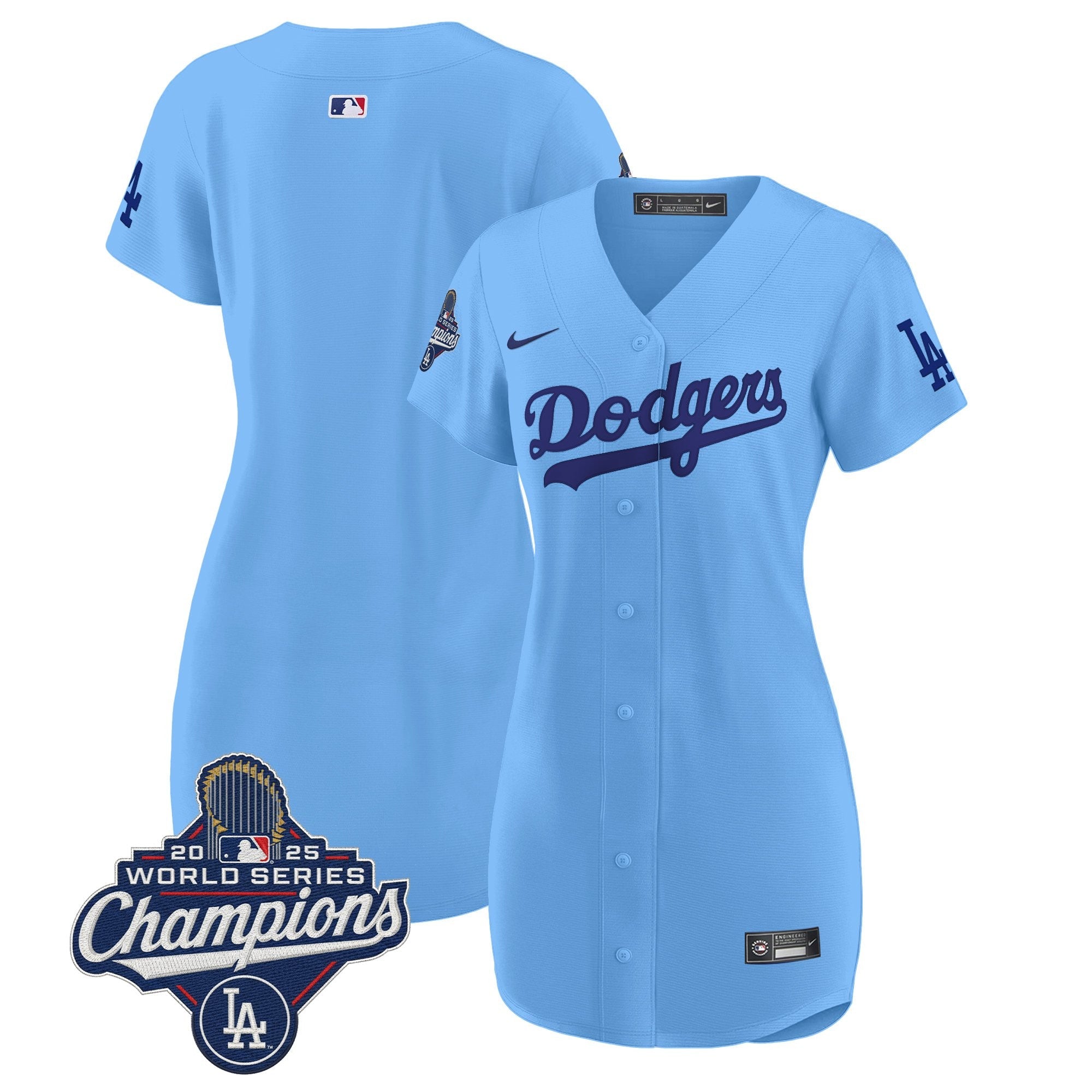 Women's Dodgers 2025 World Series Champions Patch Baseball Dress - All Stitched