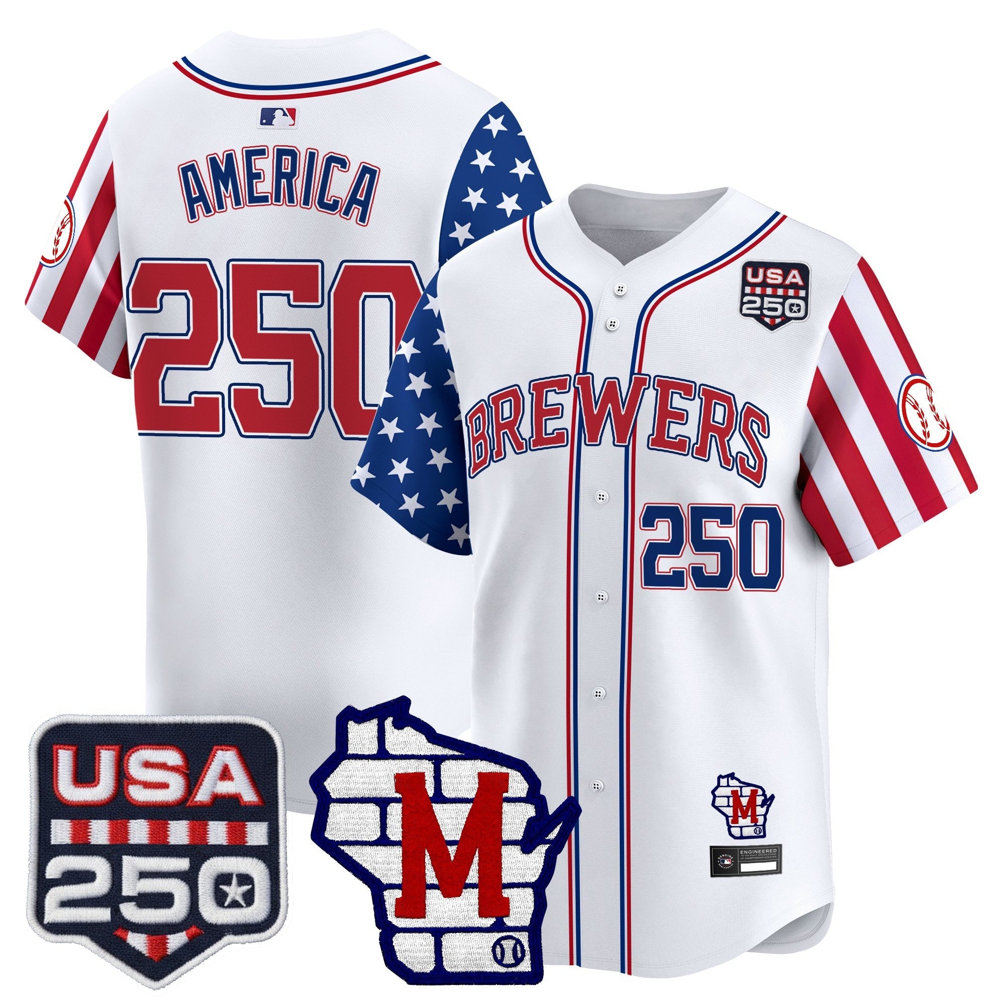 Men's Milwaukee Brewers "America250 Edition" Vapor Premier Limited Jersey - All Stitched