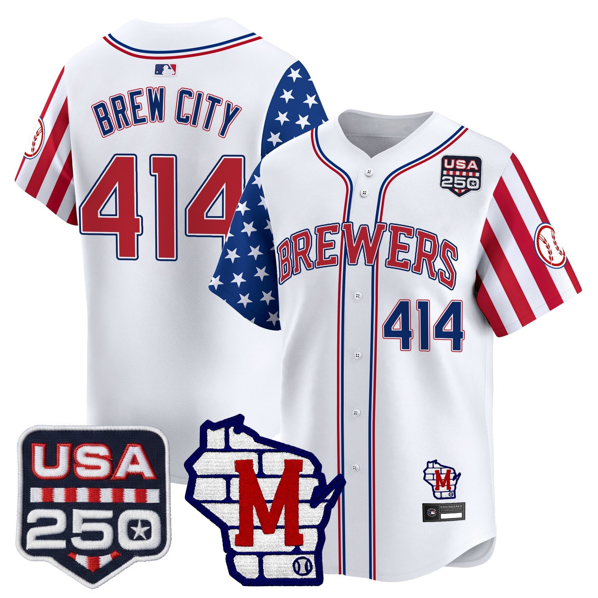 Men's Milwaukee Brewers "America250 Edition" Vapor Premier Limited Jersey - All Stitched