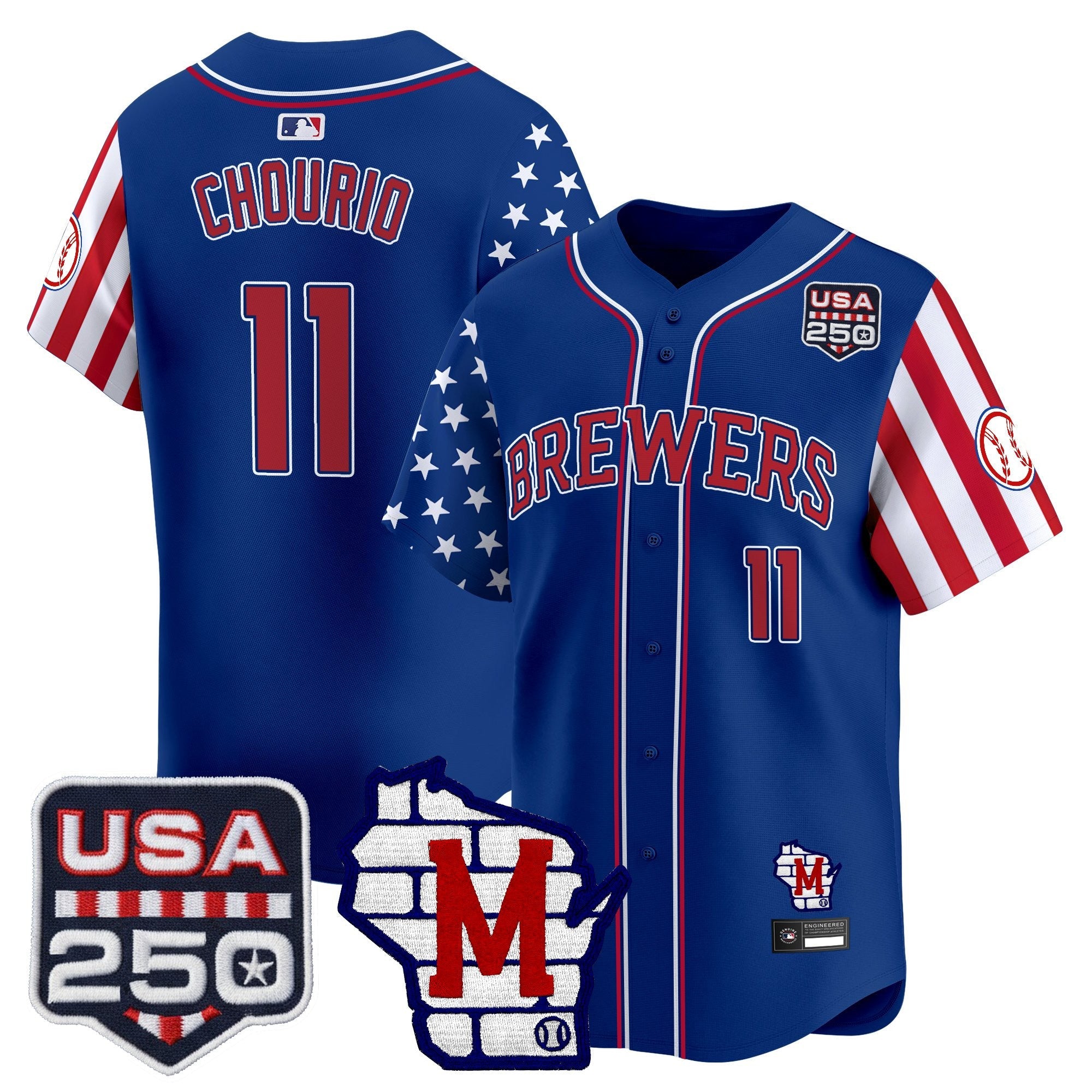 Men's Milwaukee Brewers "America250 Edition" Vapor Premier Limited Jersey - All Stitched