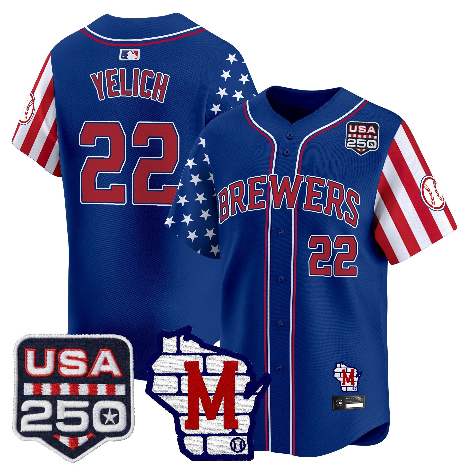 Men's Milwaukee Brewers "America250 Edition" Vapor Premier Limited Jersey - All Stitched