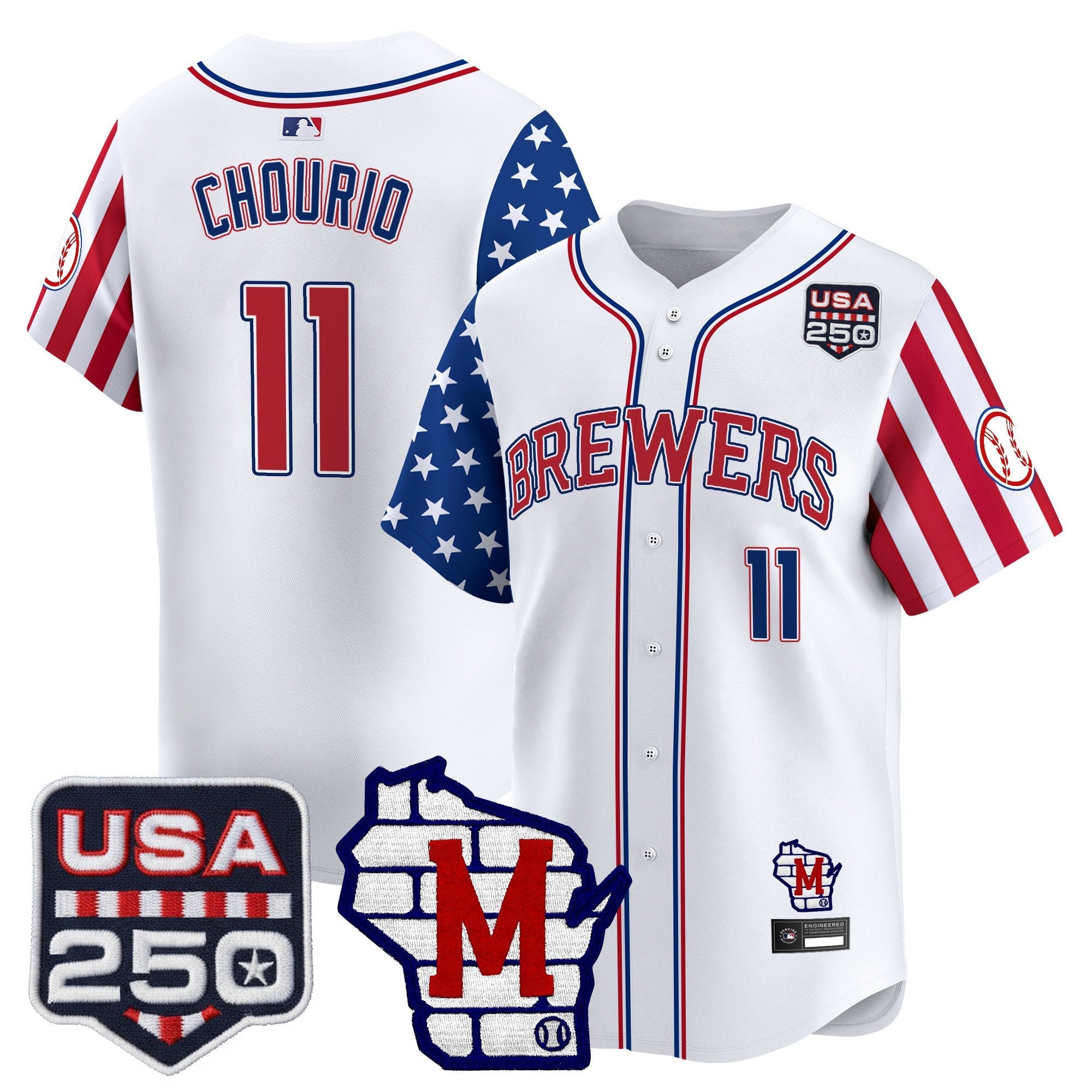 Men's Milwaukee Brewers "America250 Edition" Vapor Premier Limited Jersey - All Stitched