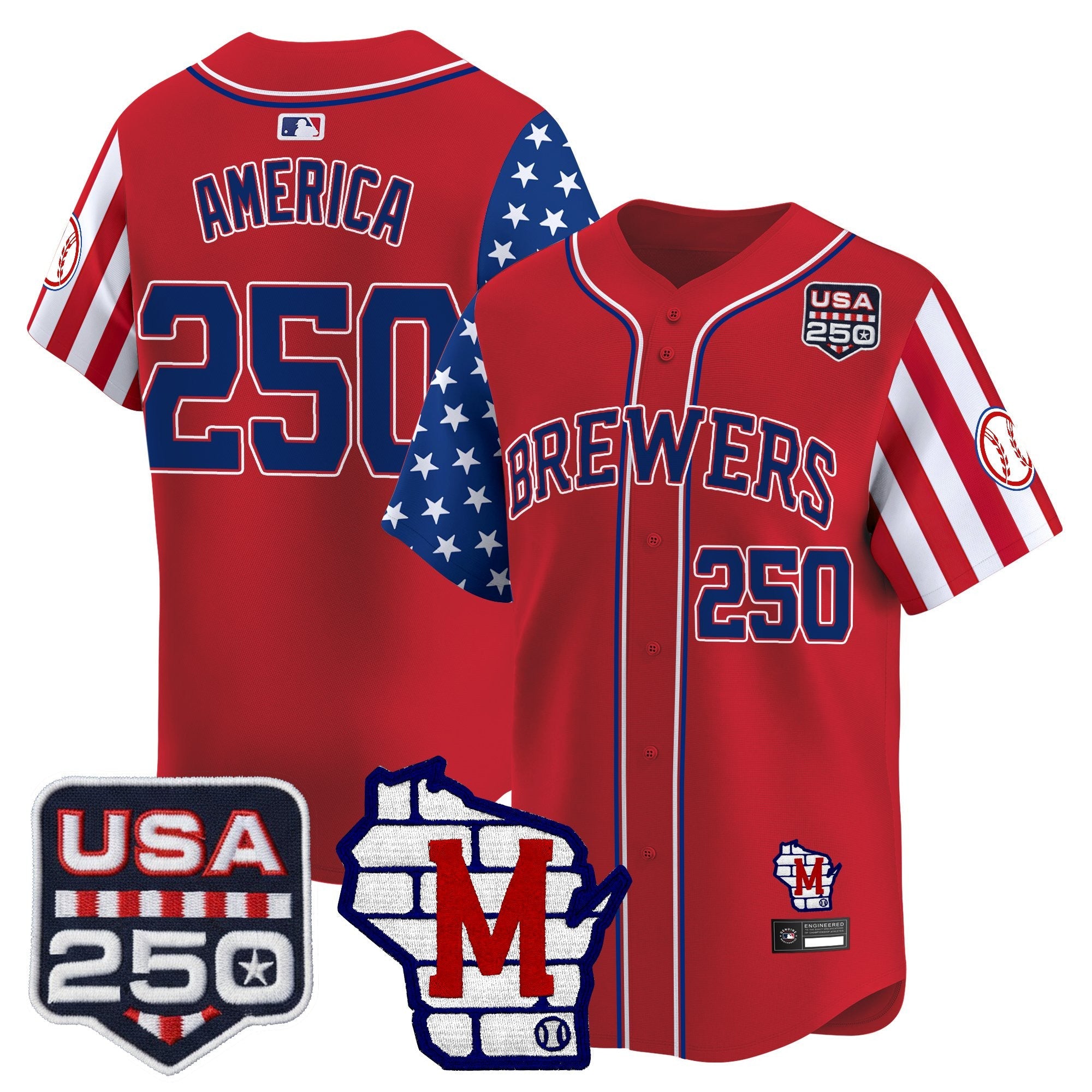 Men's Milwaukee Brewers "America250 Edition" Vapor Premier Limited Jersey - All Stitched