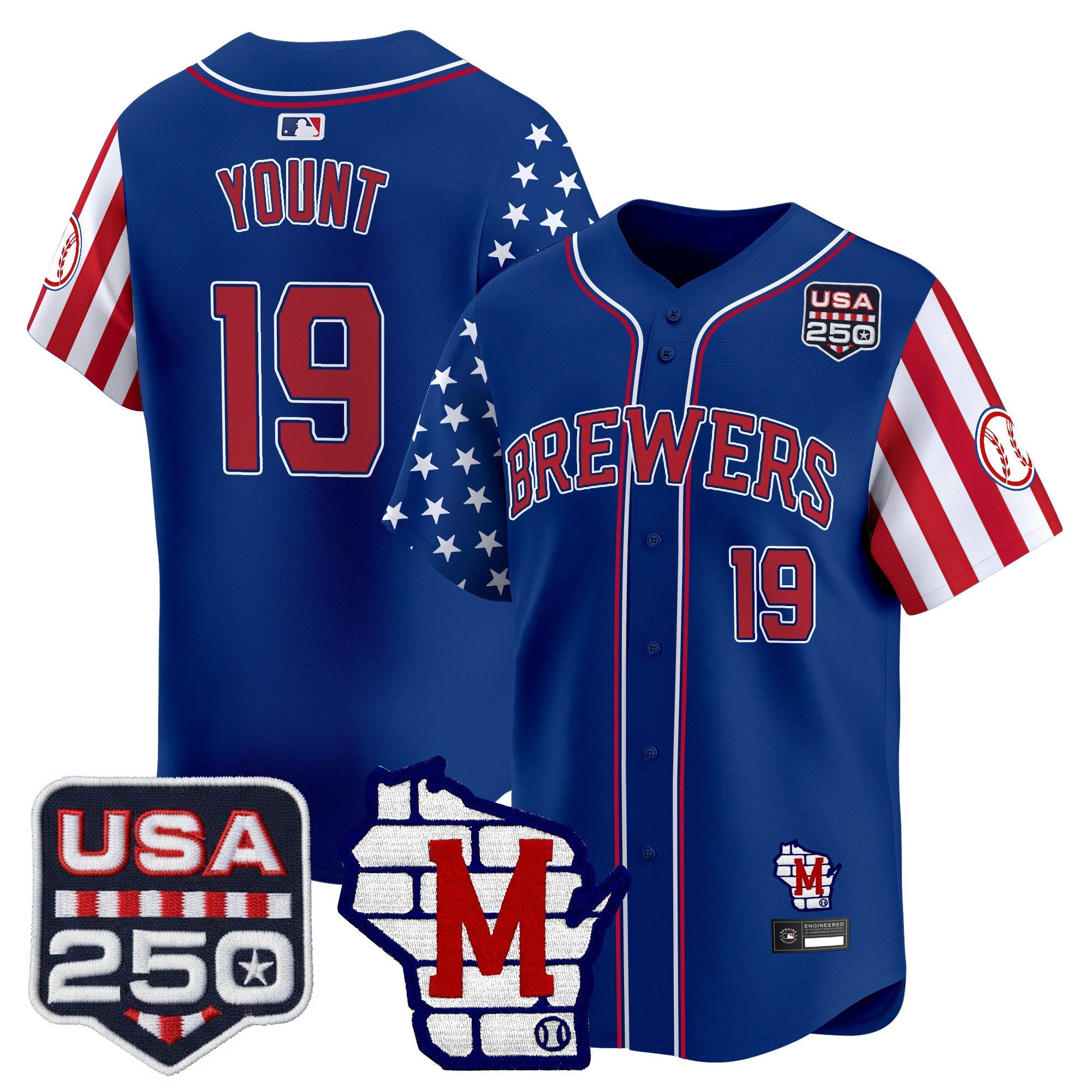 Men's Milwaukee Brewers "America250 Edition" Vapor Premier Limited Jersey - All Stitched