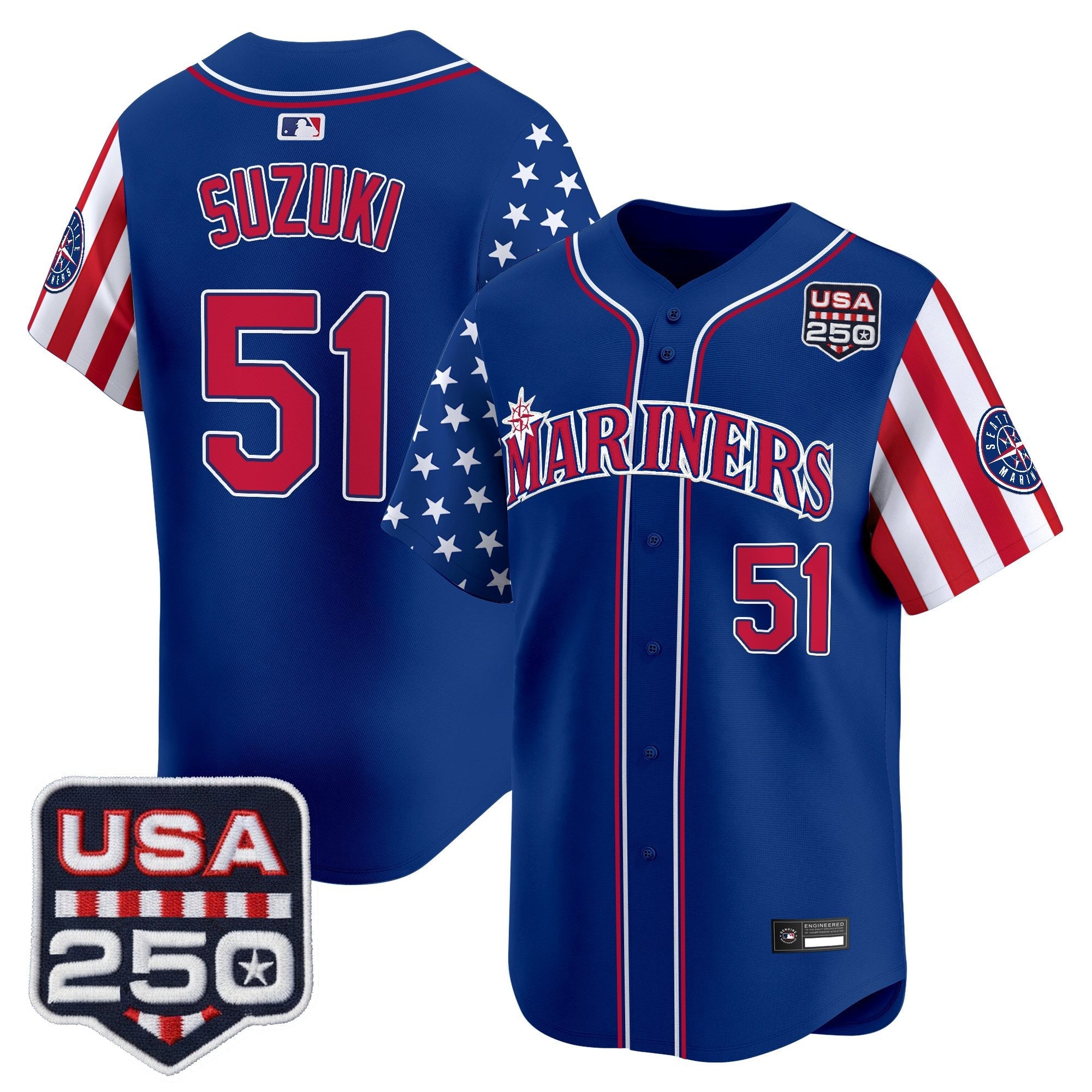 Men's Seattle Mariners "America250 Edition" Vapor Premier Limited Jersey - All Stitched