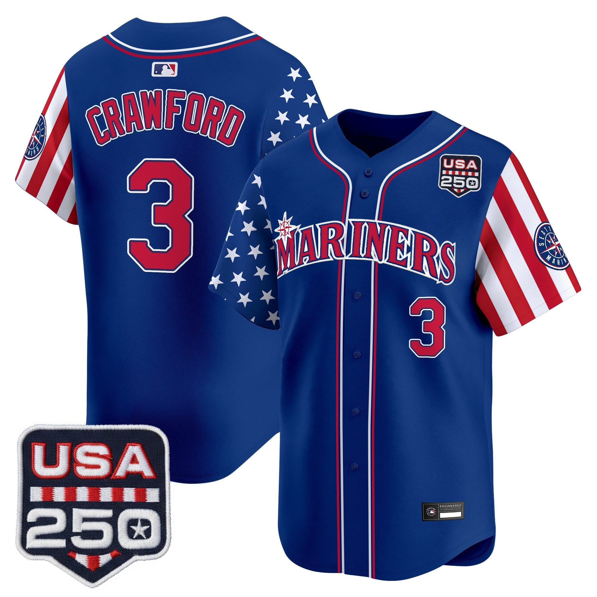 Men's Seattle Mariners "America250 Edition" Vapor Premier Limited Jersey - All Stitched