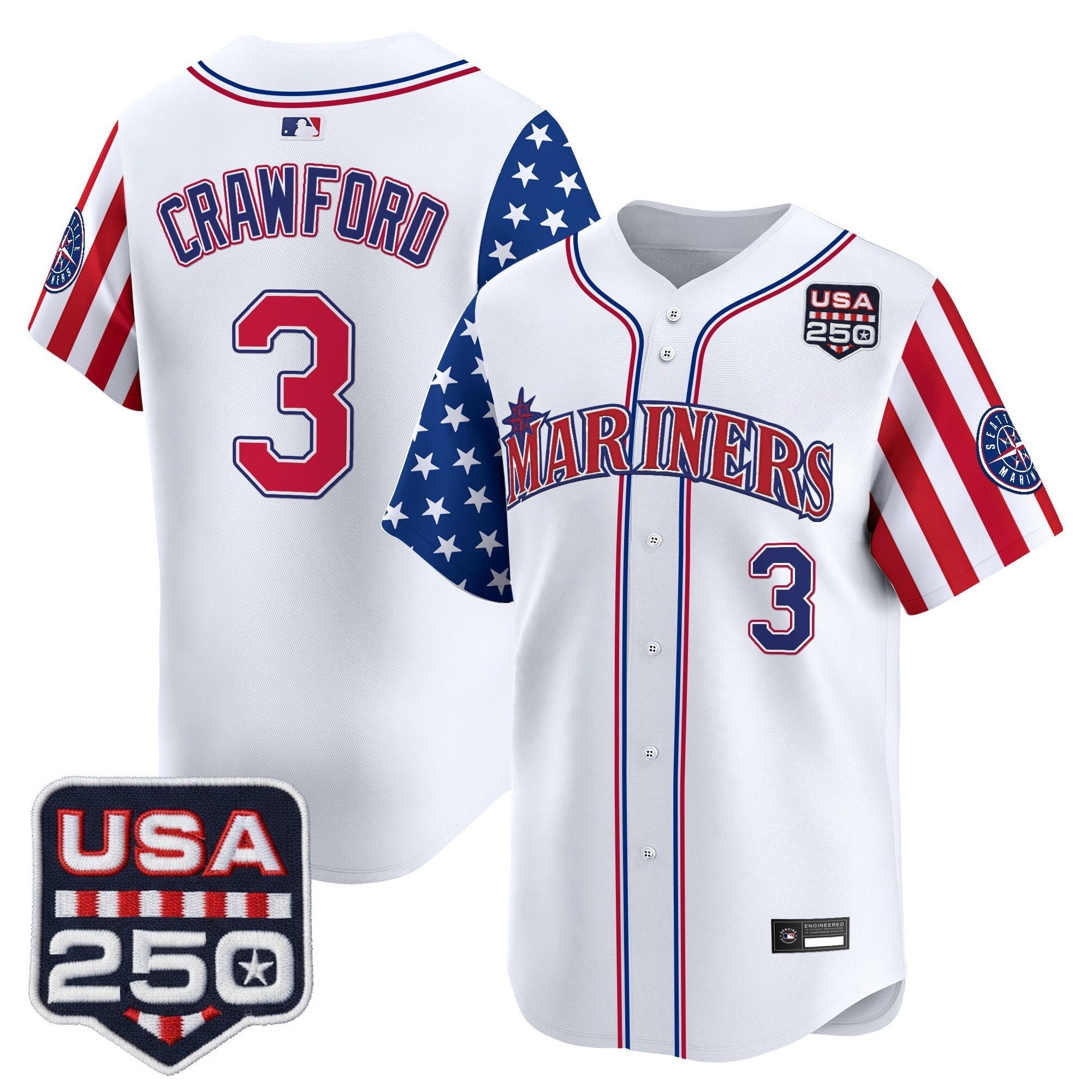 Men's Seattle Mariners "America250 Edition" Vapor Premier Limited Jersey - All Stitched