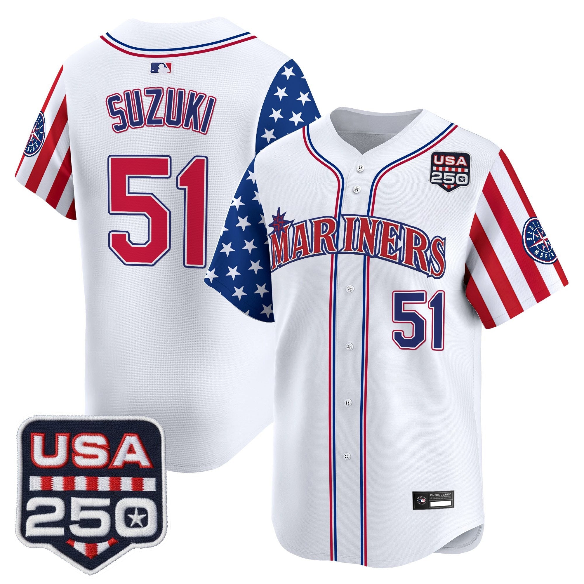 Men's Seattle Mariners "America250 Edition" Vapor Premier Limited Jersey - All Stitched