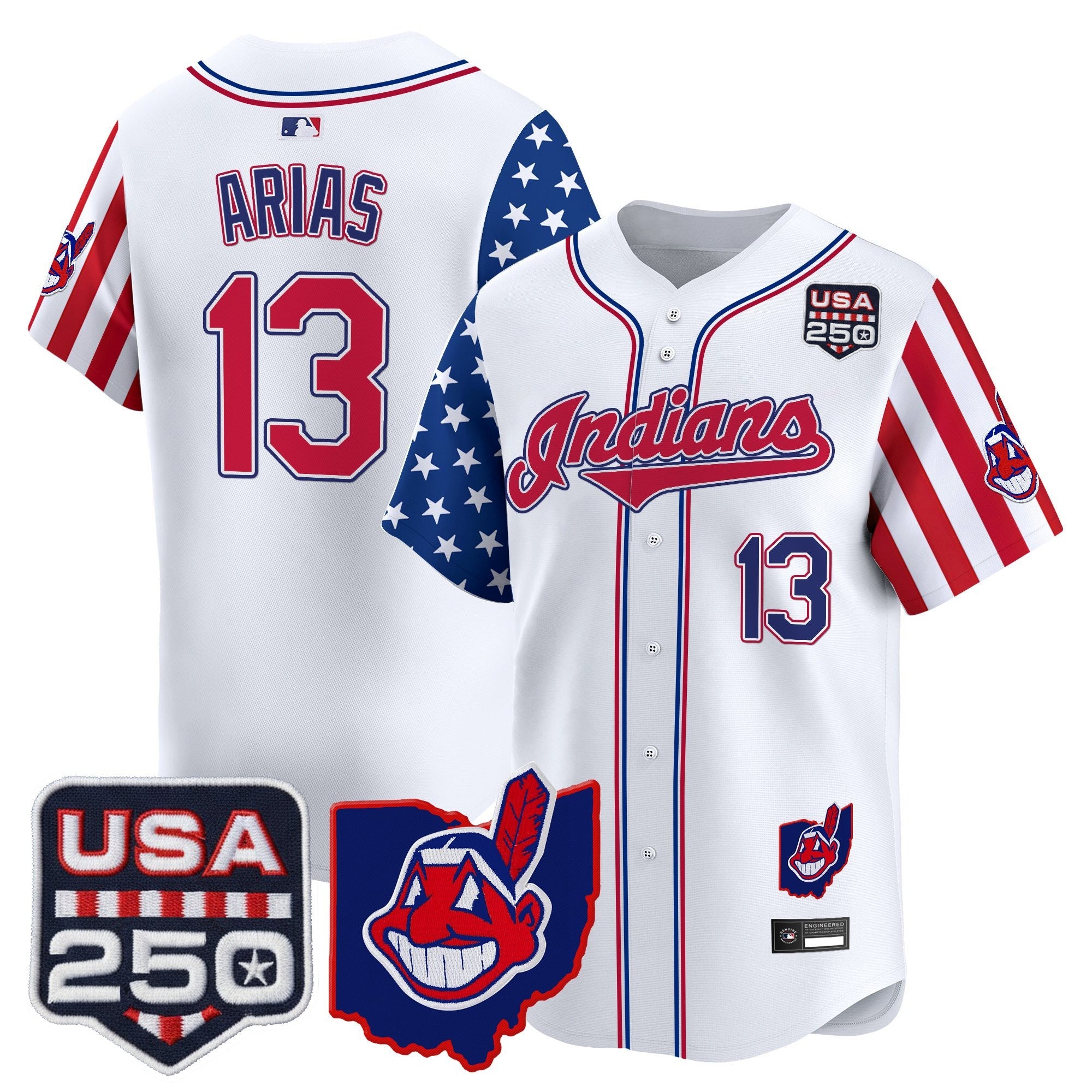 Men's Cleveland Indians "America250 Edition" Vapor Premier Limited Jersey - All Stitched