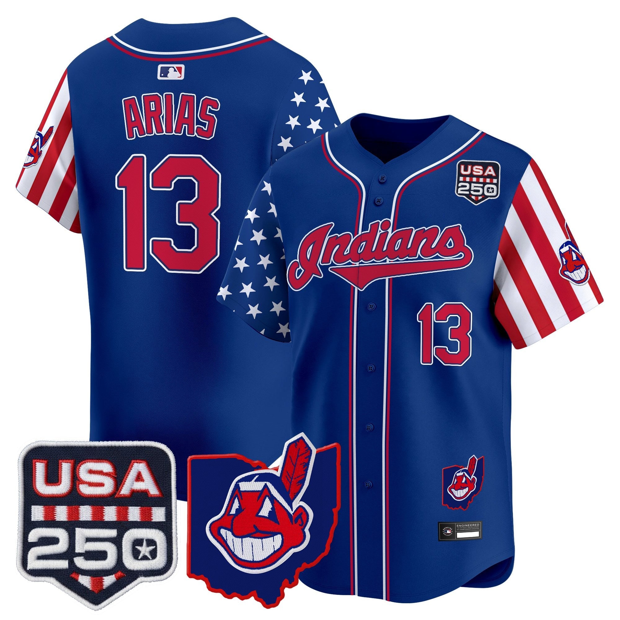 Men's Cleveland Indians "America250 Edition" Vapor Premier Limited Jersey - All Stitched