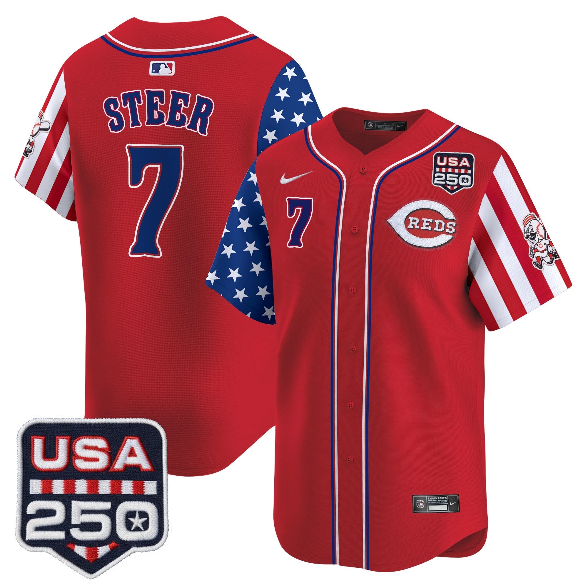 Men's Cincinnati Reds "America250 Edition" Vapor Premier Limited Jersey - All Stitched