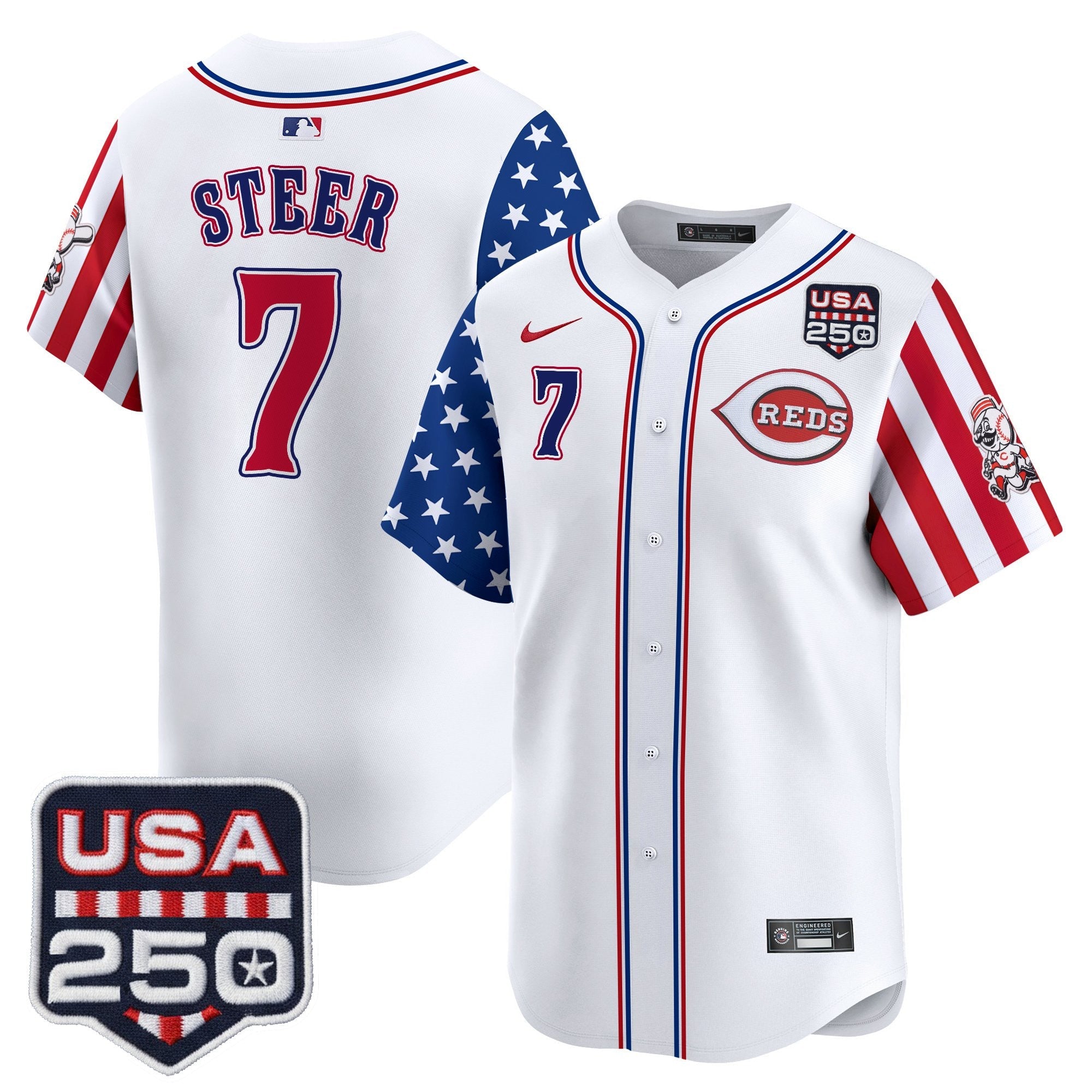 Men's Cincinnati Reds "America250 Edition" Vapor Premier Limited Jersey - All Stitched