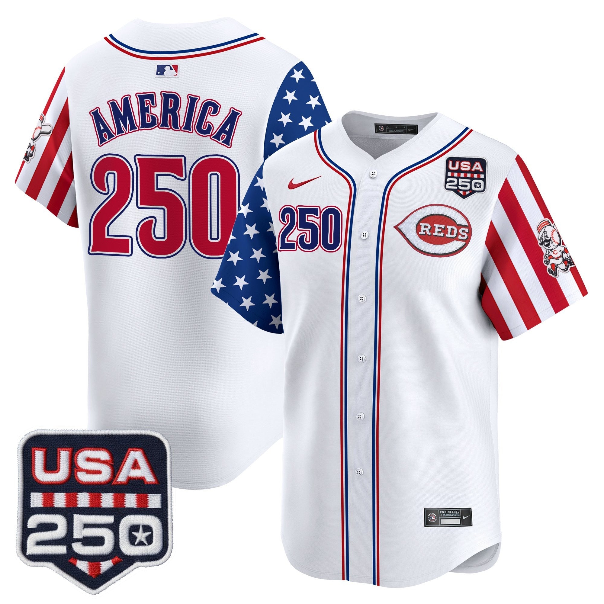 Men's Cincinnati Reds "America250 Edition" Vapor Premier Limited Jersey - All Stitched