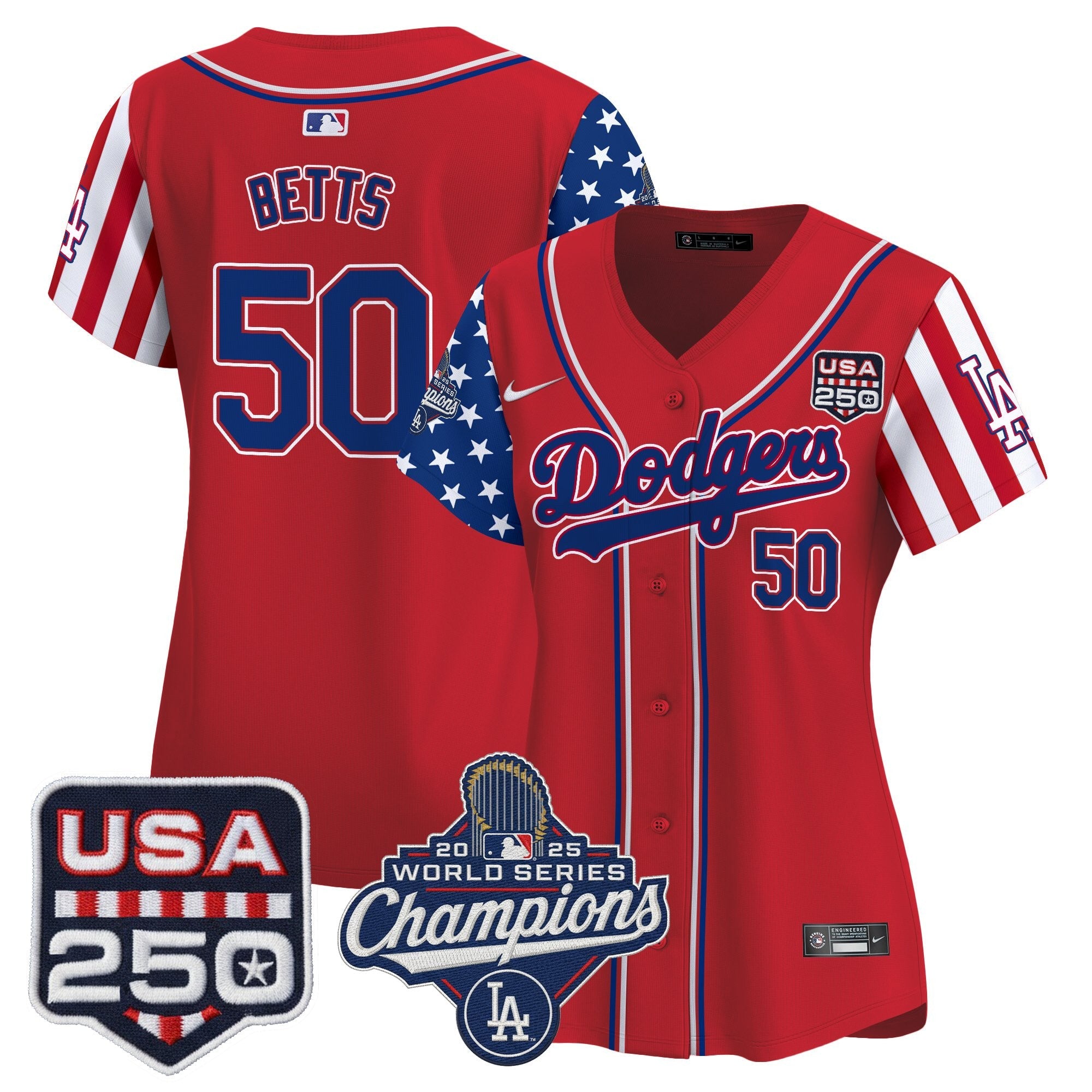 Women's Los Angeles Dodgers "America250 Edition" Vapor Premier Limited Jersey V2 - All Stitched