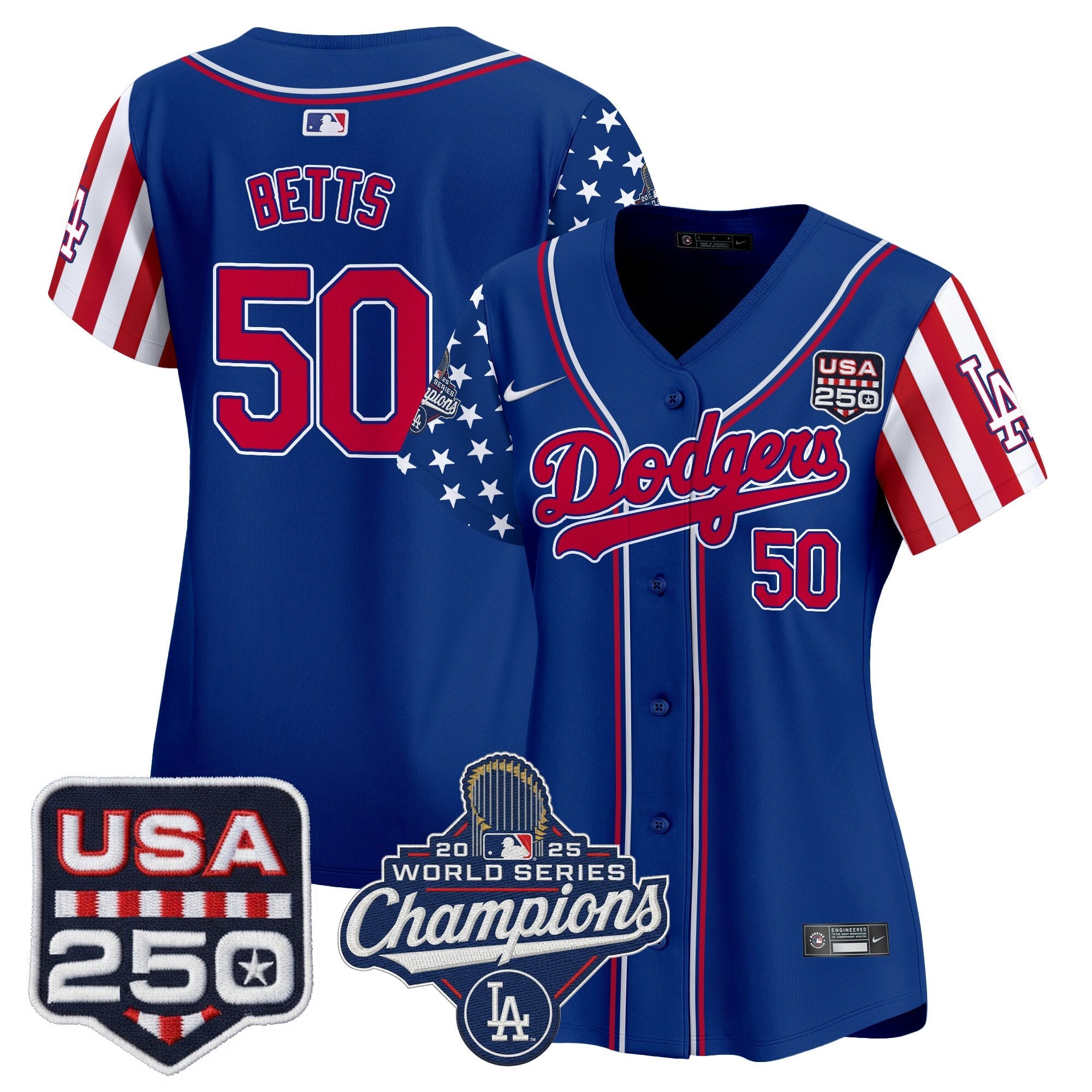 Women's Los Angeles Dodgers "America250 Edition" Vapor Premier Limited Jersey V2 - All Stitched