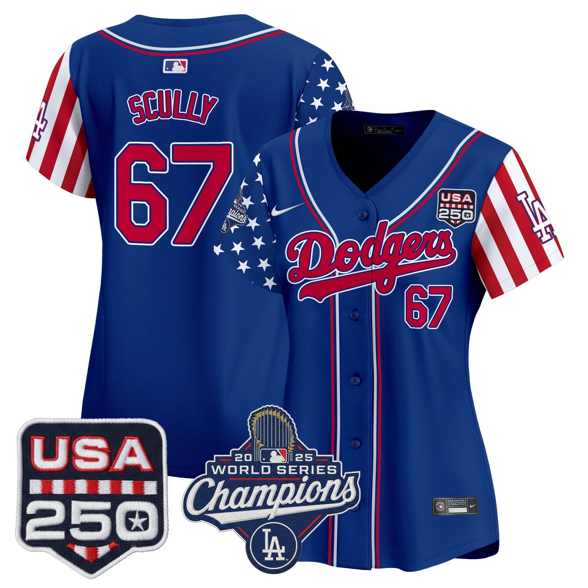 Women's Los Angeles Dodgers "America250 Edition" Vapor Premier Limited Jersey V2 - All Stitched