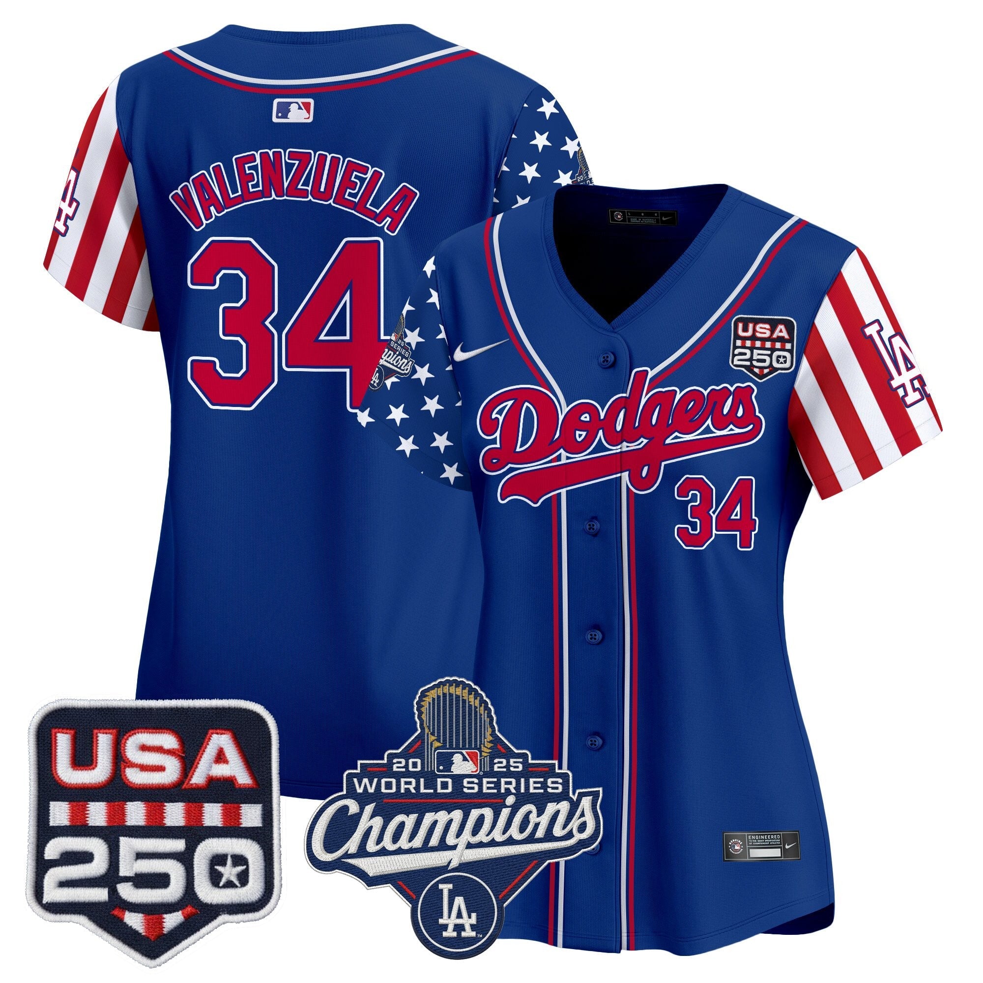 Women's Los Angeles Dodgers "America250 Edition" Vapor Premier Limited Jersey V2 - All Stitched