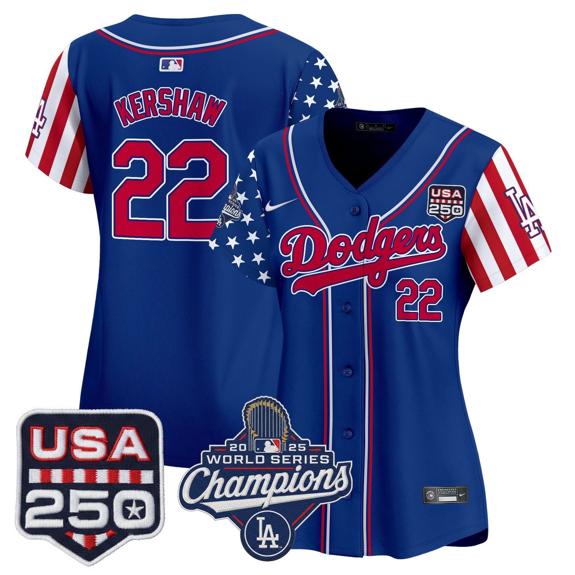 Women's Los Angeles Dodgers "America250 Edition" Vapor Premier Limited Jersey V2 - All Stitched
