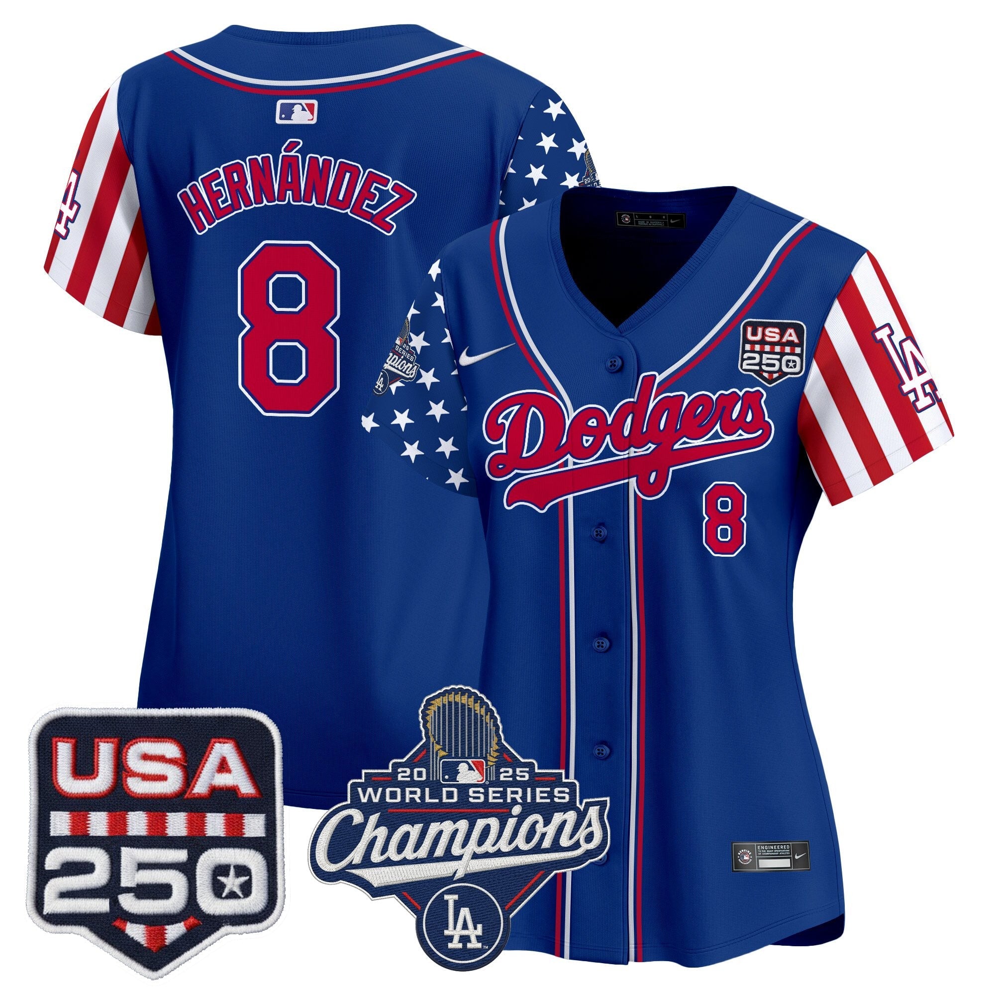 Women's Los Angeles Dodgers "America250 Edition" Vapor Premier Limited Jersey V2 - All Stitched