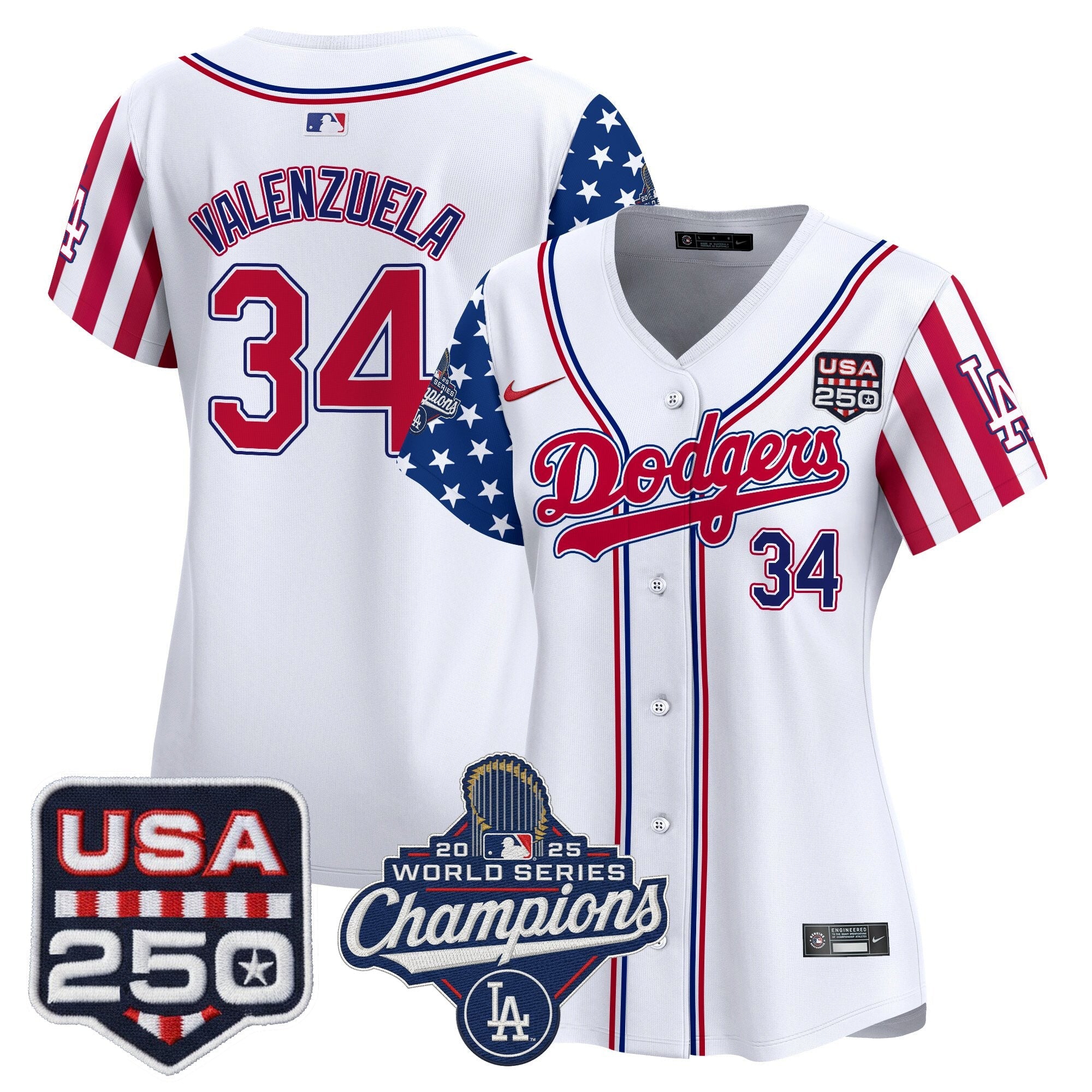 Women's Los Angeles Dodgers "America250 Edition" Vapor Premier Limited Jersey V2 - All Stitched