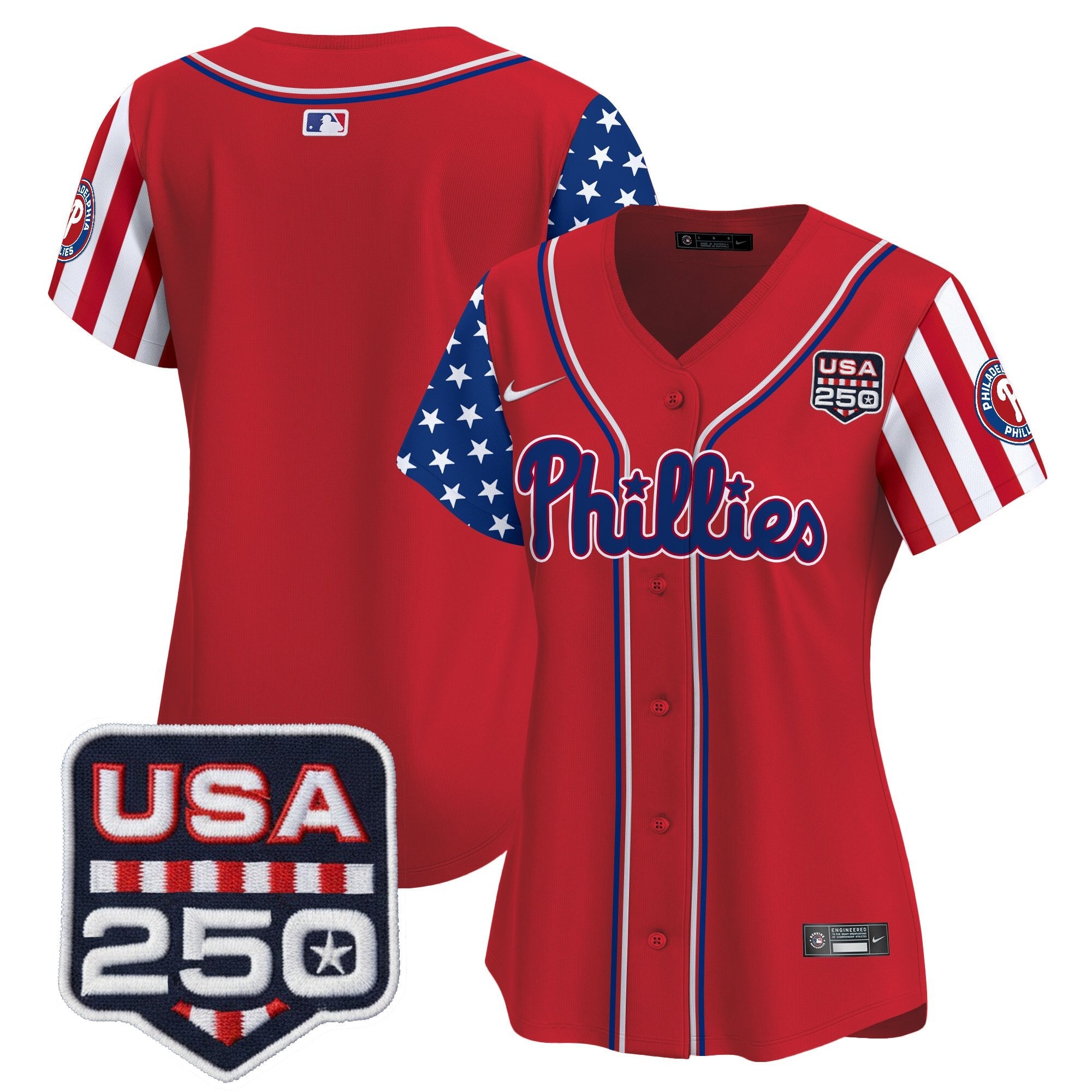 Women's Philadelphia Phillies America250 Edition Vapor Premier Limited Jersey - All Stitched