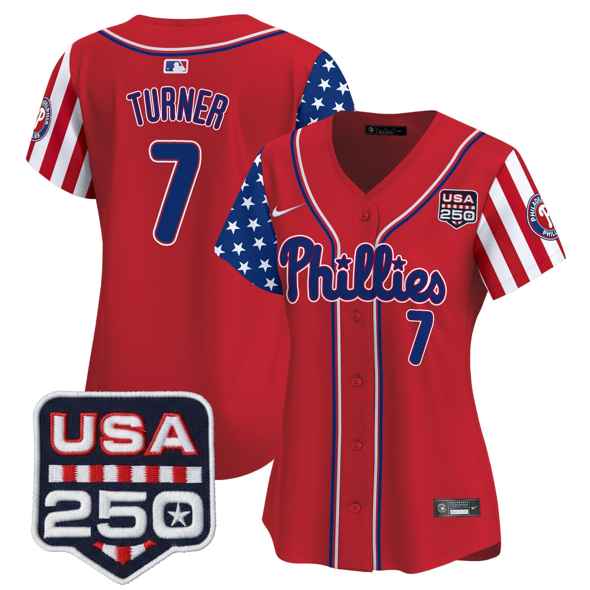 Women's Philadelphia Phillies America250 Edition Vapor Premier Limited Jersey - All Stitched
