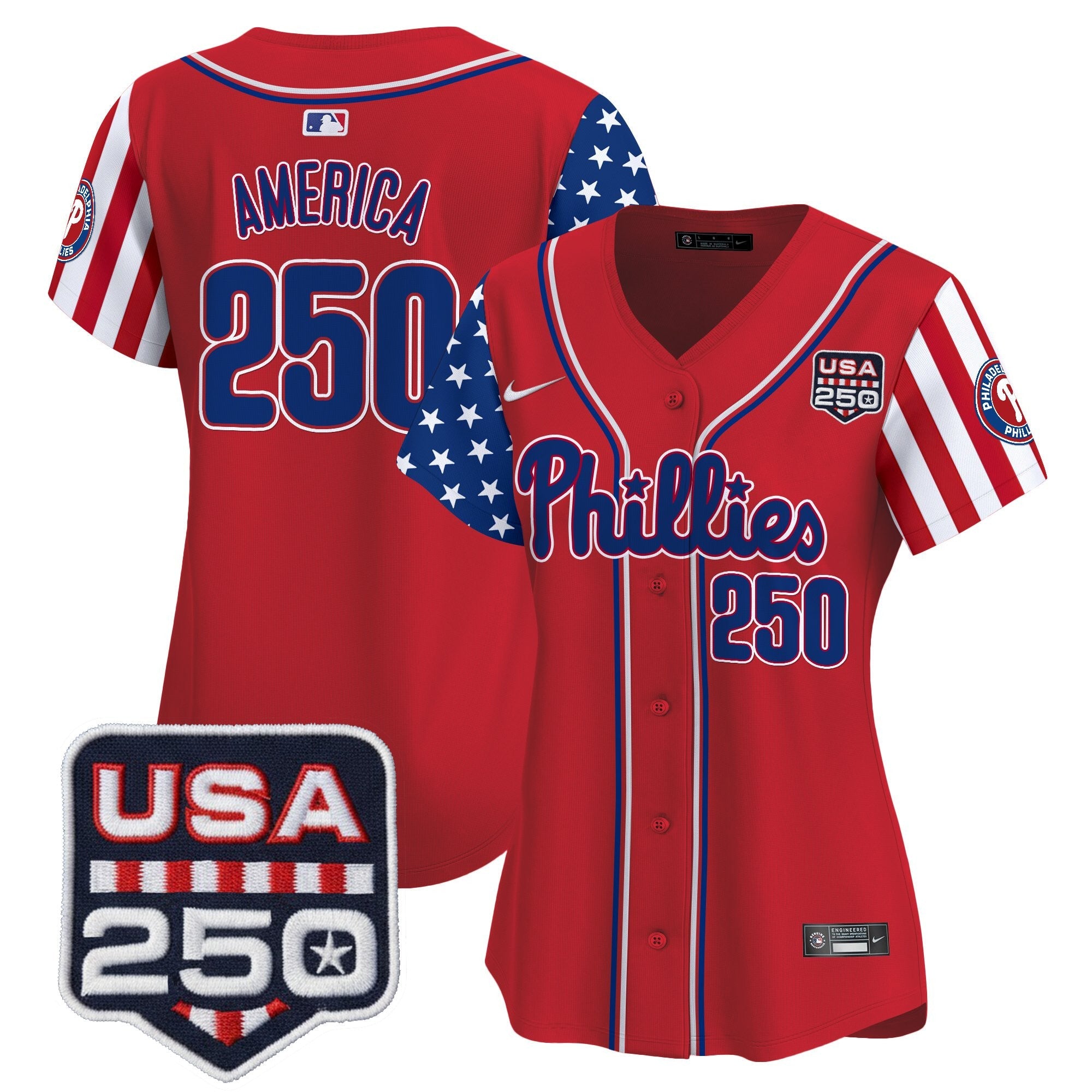 Women's Philadelphia Phillies America250 Edition Vapor Premier Limited Jersey - All Stitched