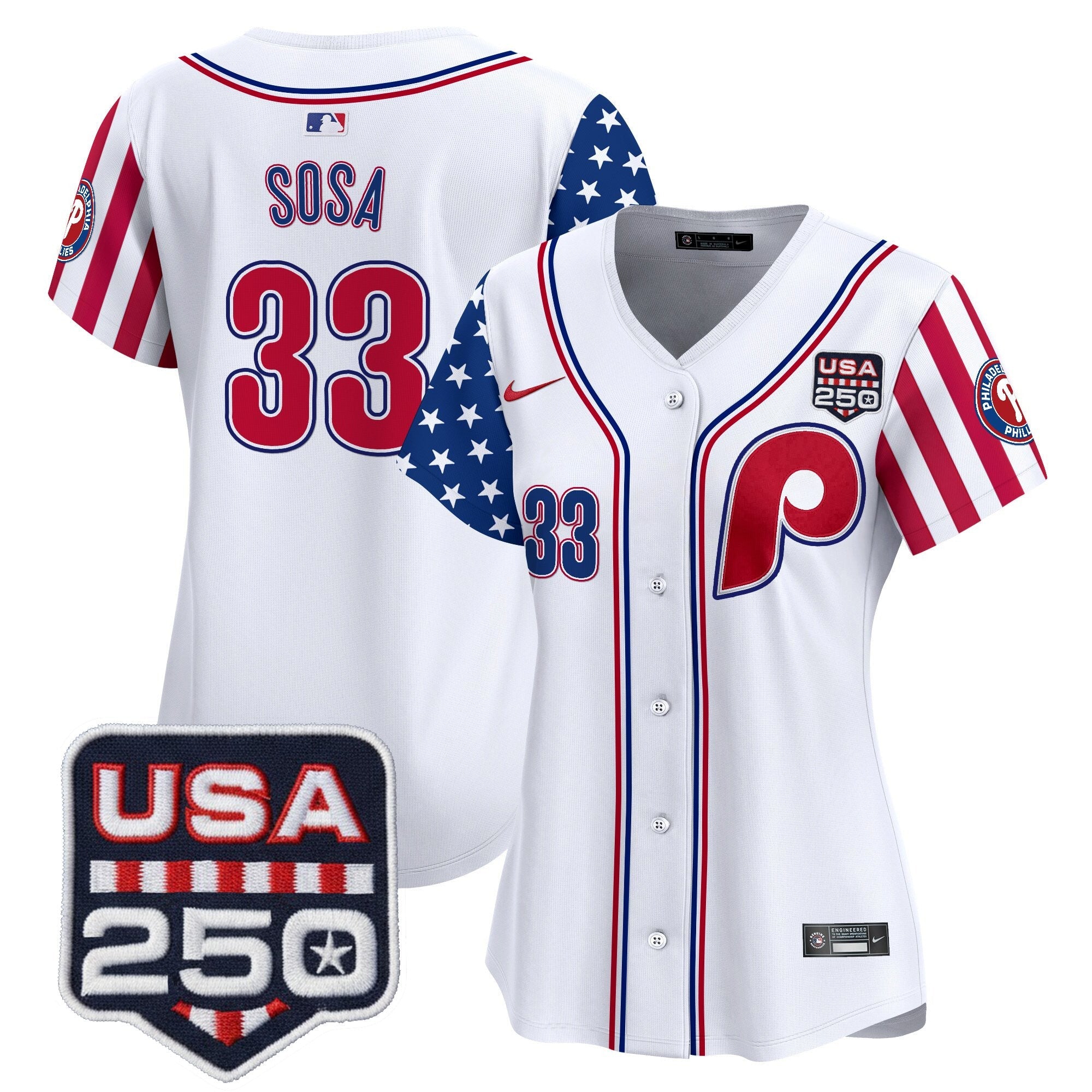 Women's Philadelphia Phillies America250 Edition Vapor Premier Limited Jersey - All Stitched