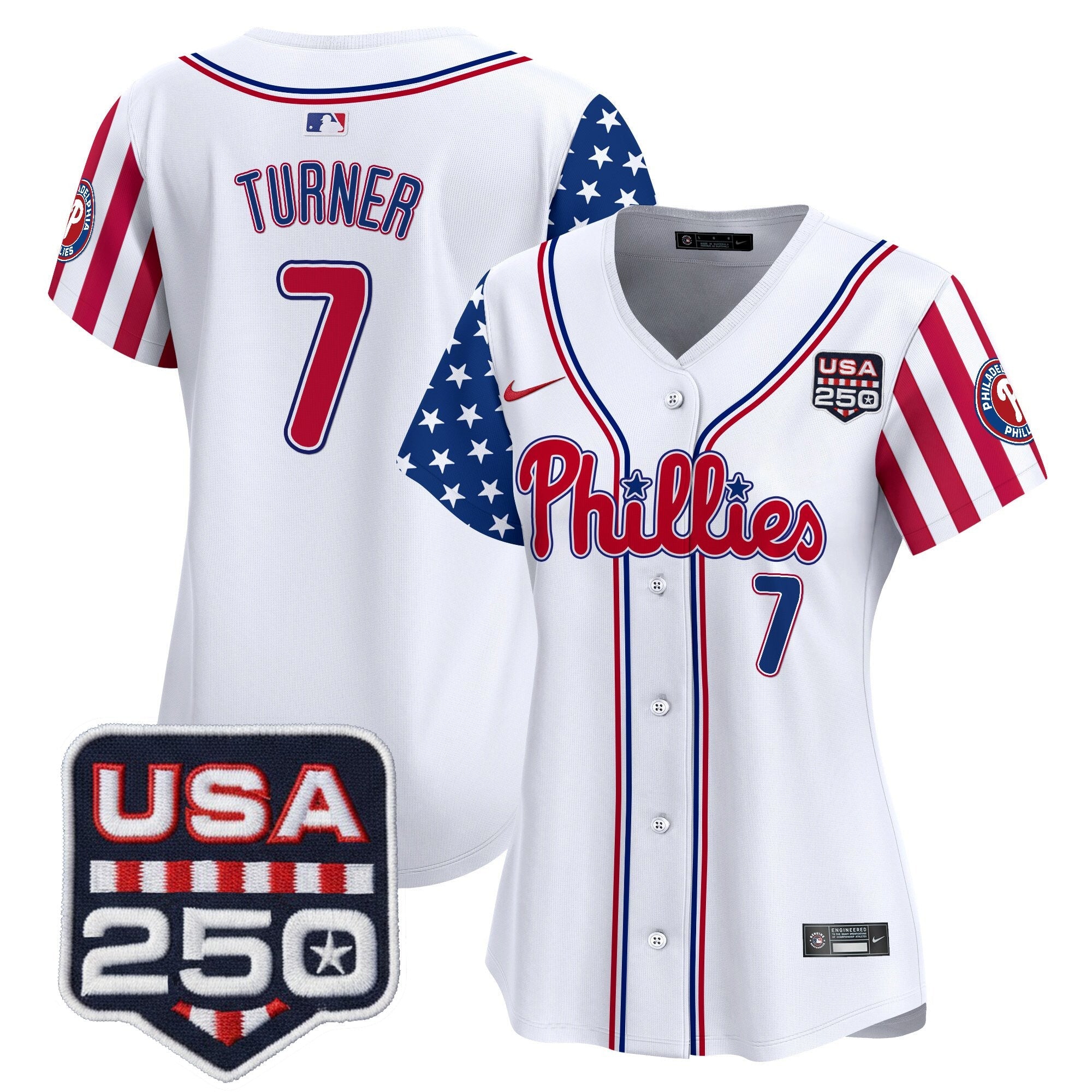Women's Philadelphia Phillies America250 Edition Vapor Premier Limited Jersey - All Stitched