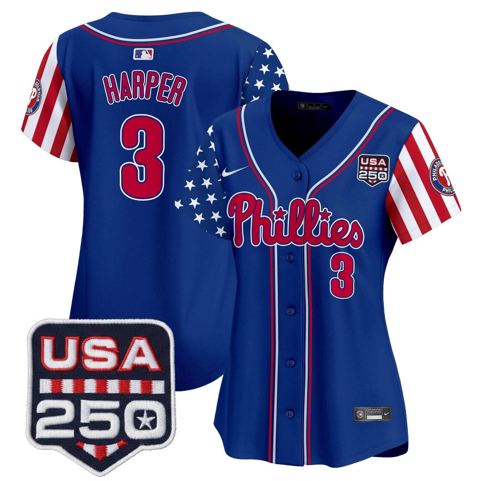 Women's Philadelphia Phillies America250 Edition Vapor Premier Limited Jersey - All Stitched