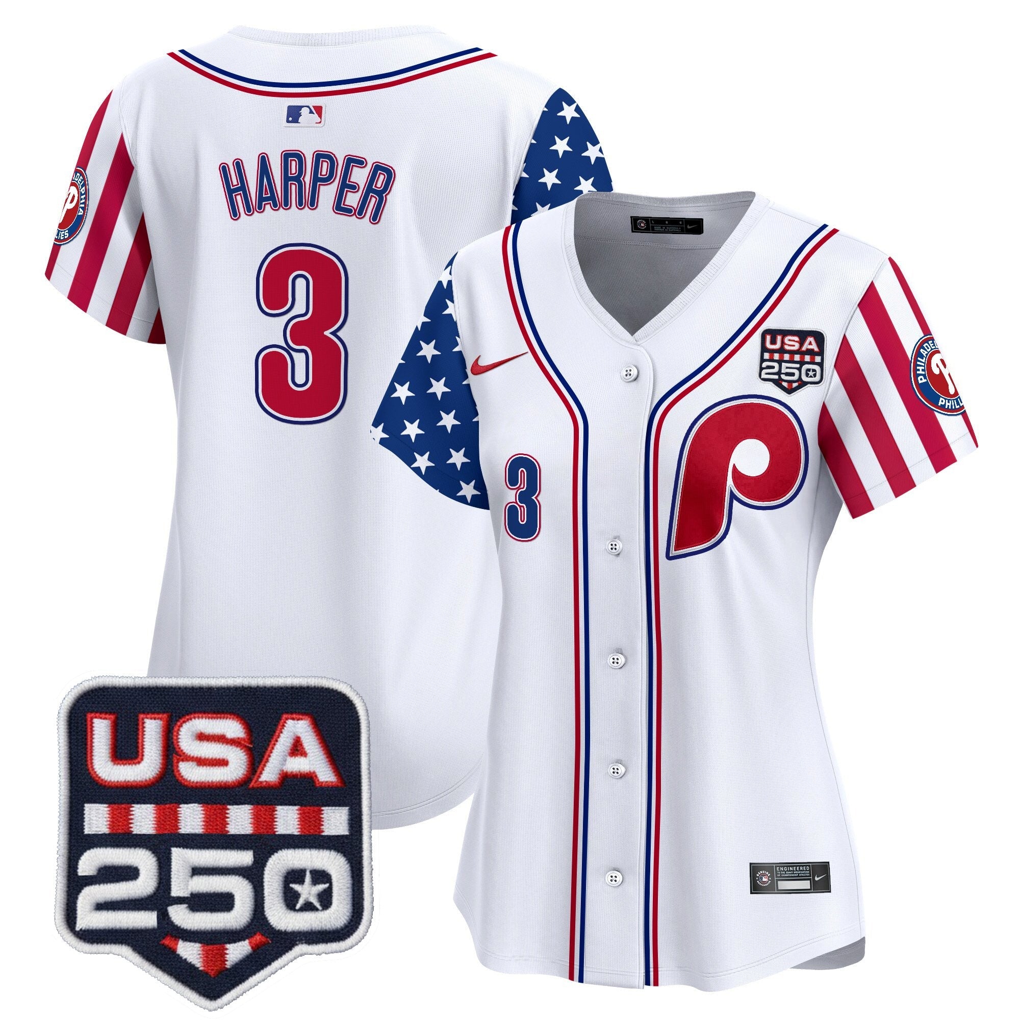 Women's Philadelphia Phillies America250 Edition Vapor Premier Limited Jersey - All Stitched