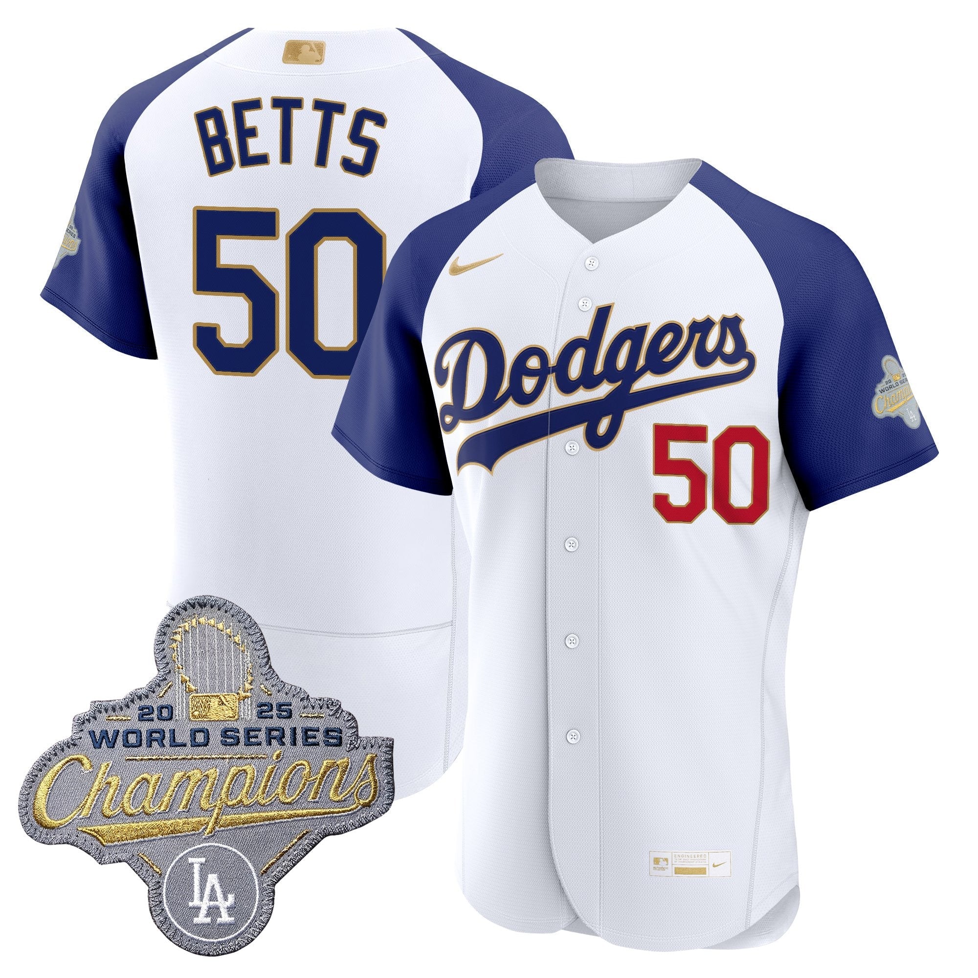 Men's Los Angeles Dodgers "Gold Collection" Premier Elite Jersey - All Stitched