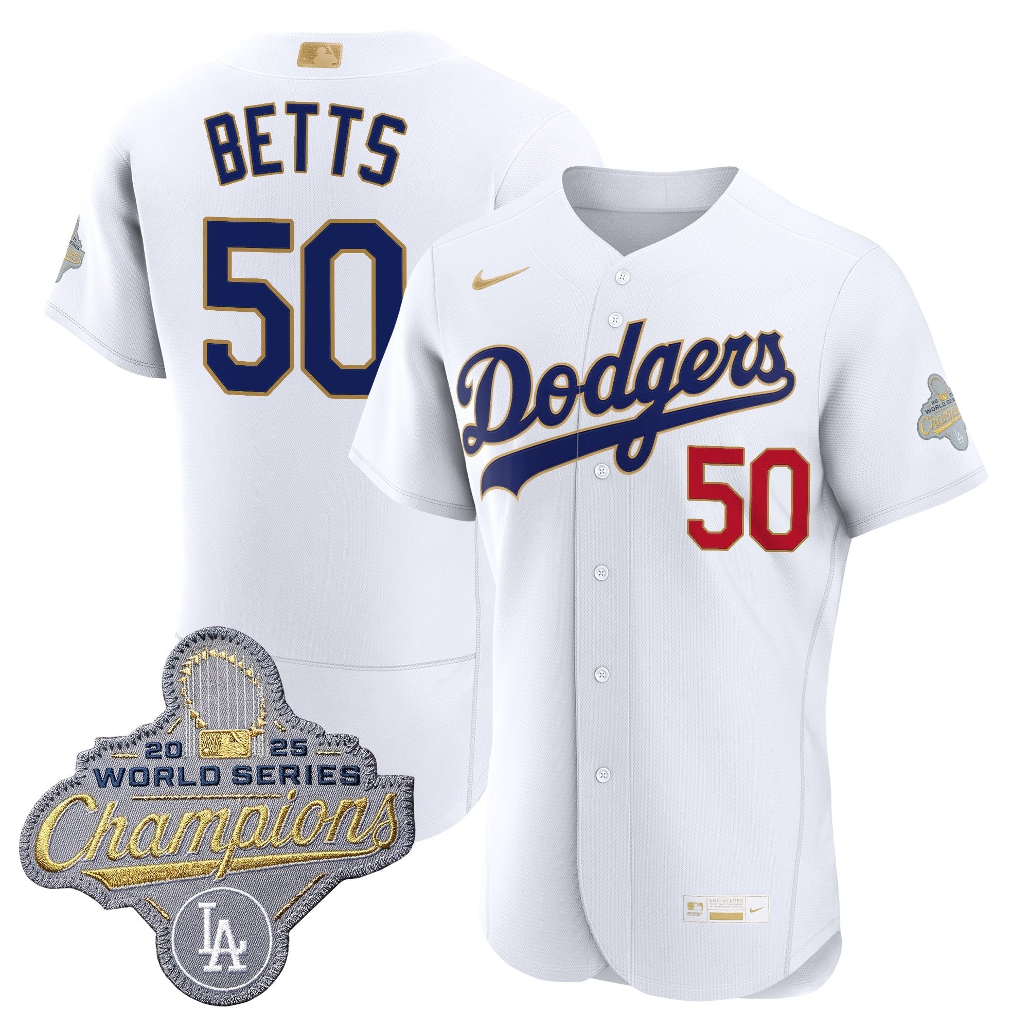 Men's Los Angeles Dodgers "Gold Collection" Premier Elite Jersey - All Stitched