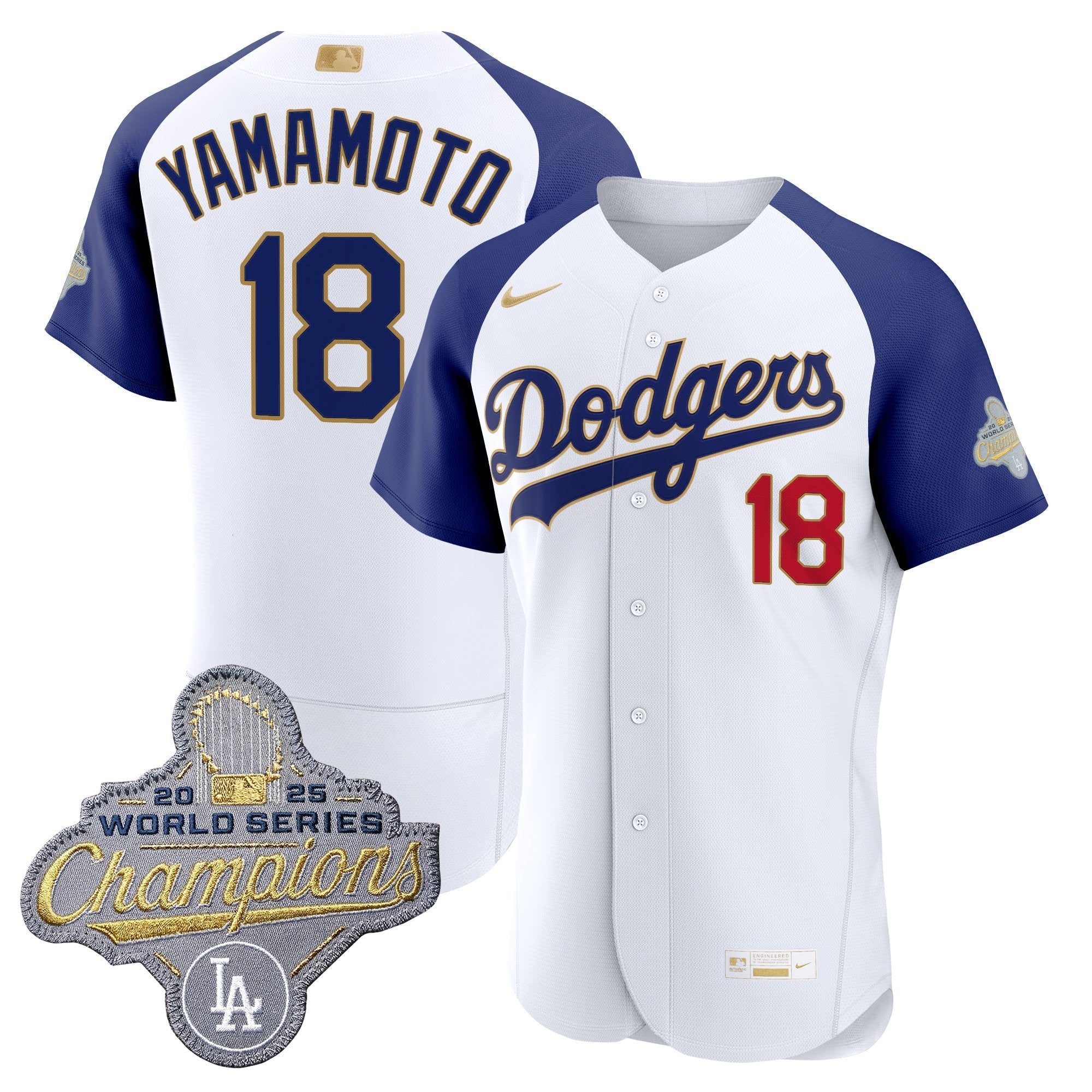 Men's Los Angeles Dodgers "Gold Collection" Premier Elite Jersey - All Stitched