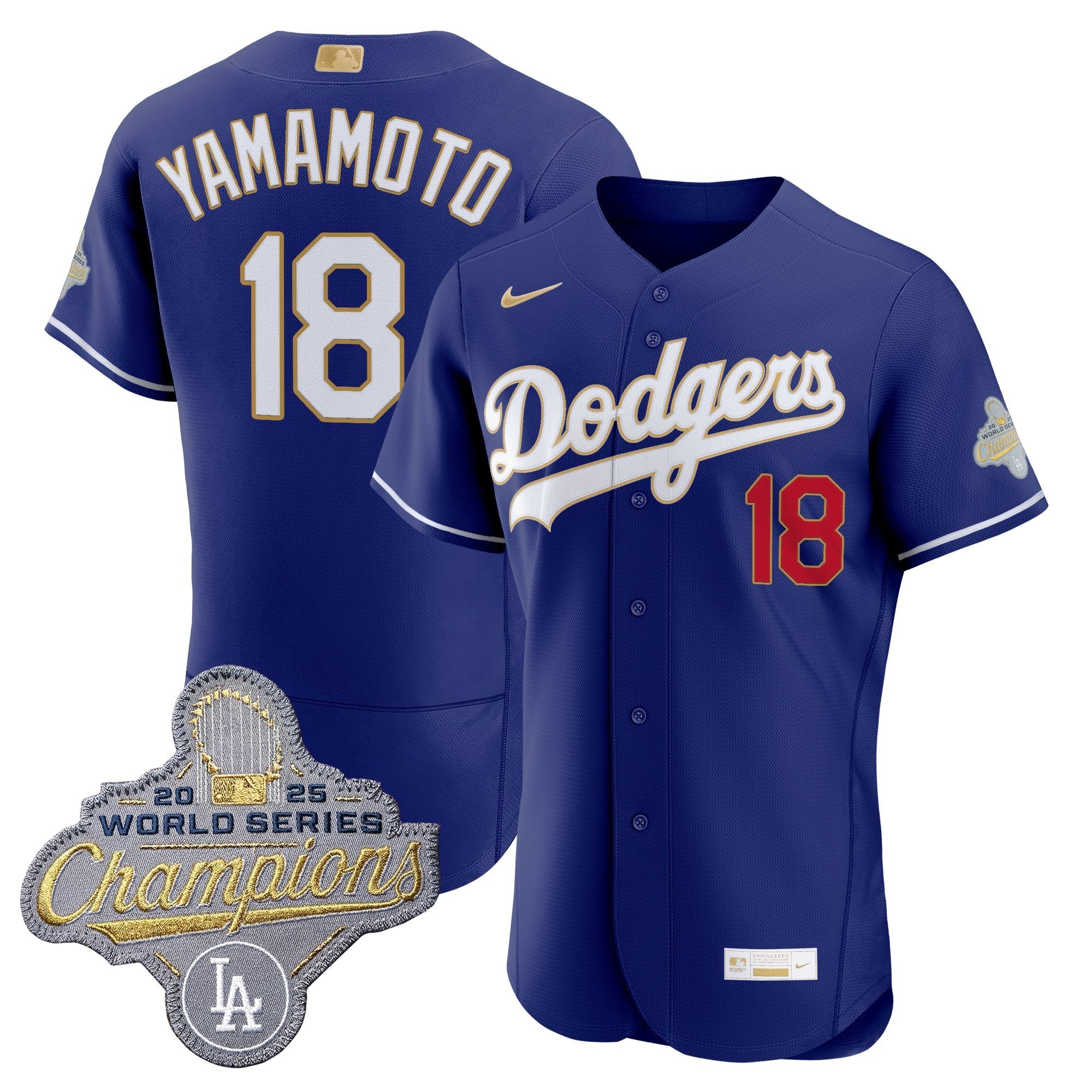 Men's Los Angeles Dodgers "Gold Collection" Premier Elite Jersey - All Stitched