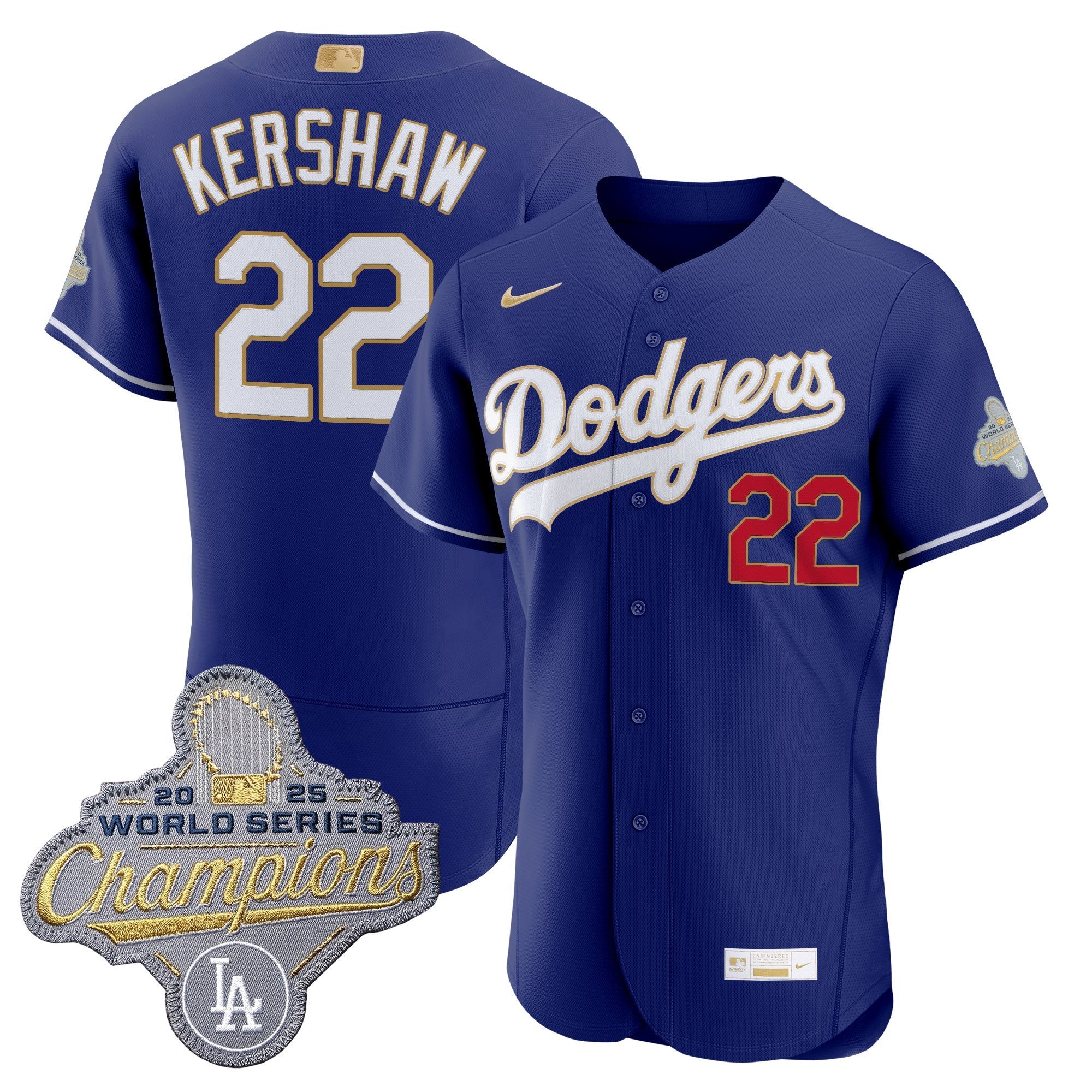 Men's Los Angeles Dodgers "Gold Collection" Premier Elite Jersey - All Stitched
