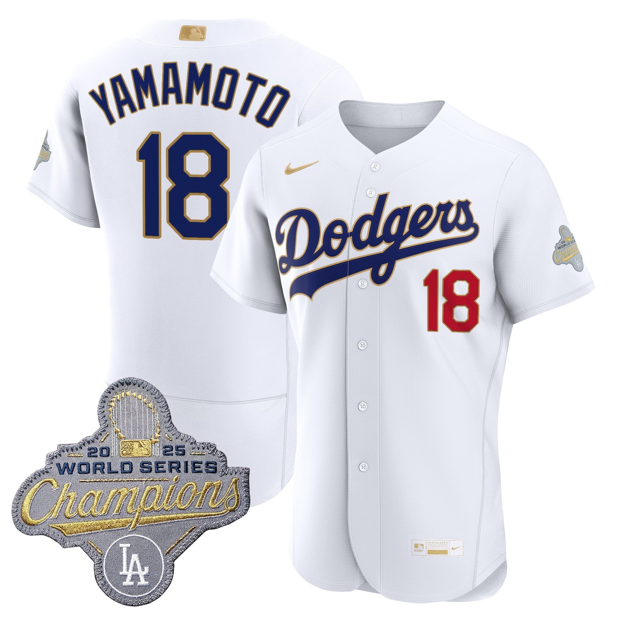 Men's Los Angeles Dodgers "Gold Collection" Premier Elite Jersey - All Stitched