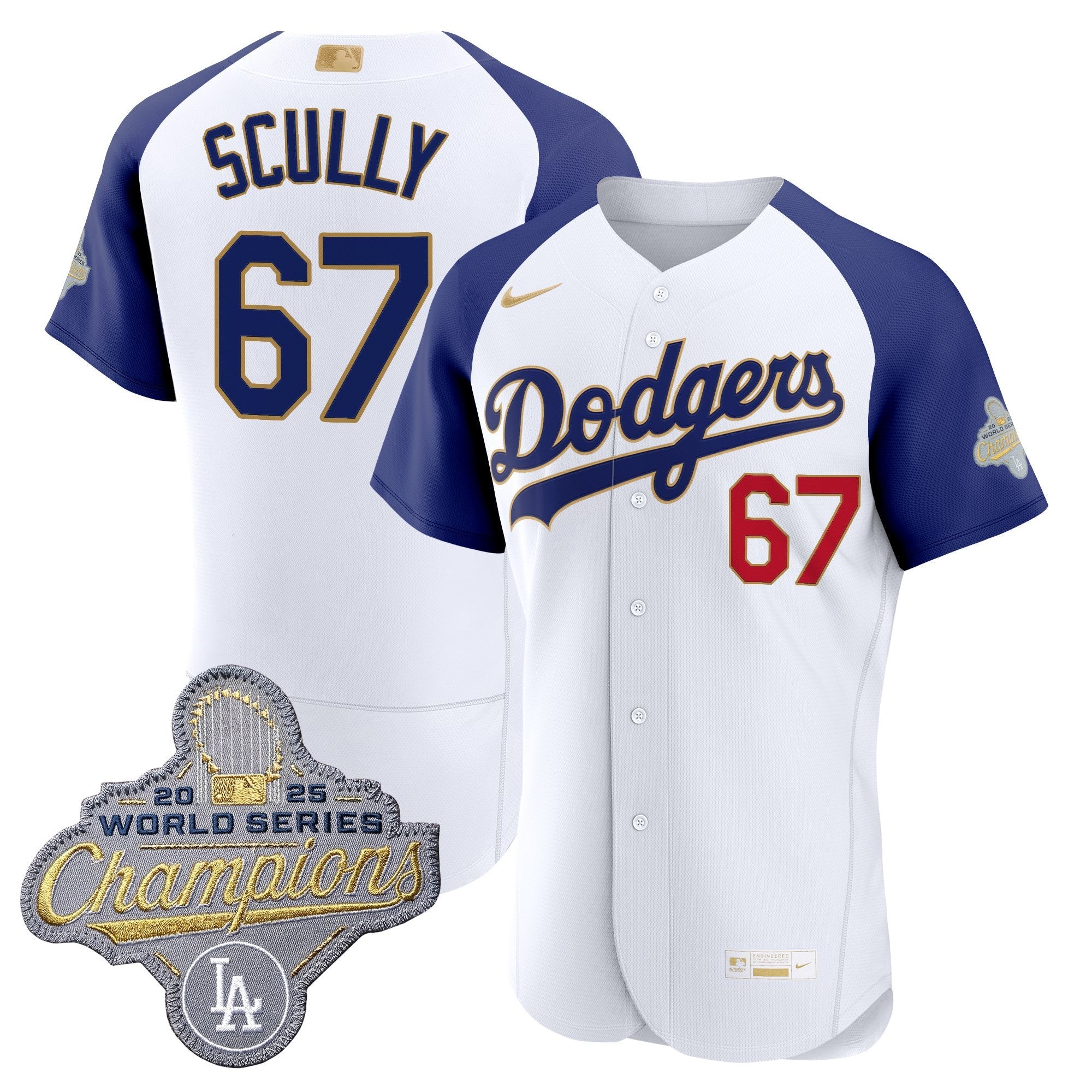 Men's Los Angeles Dodgers "Gold Collection" Premier Elite Jersey - All Stitched