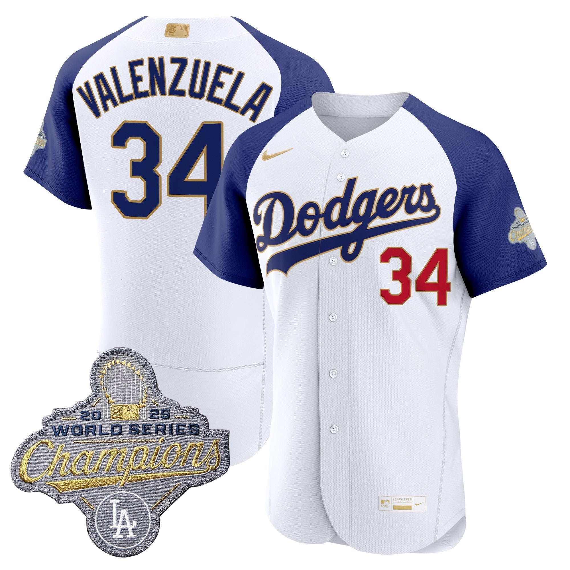 Men's Los Angeles Dodgers "Gold Collection" Premier Elite Jersey - All Stitched