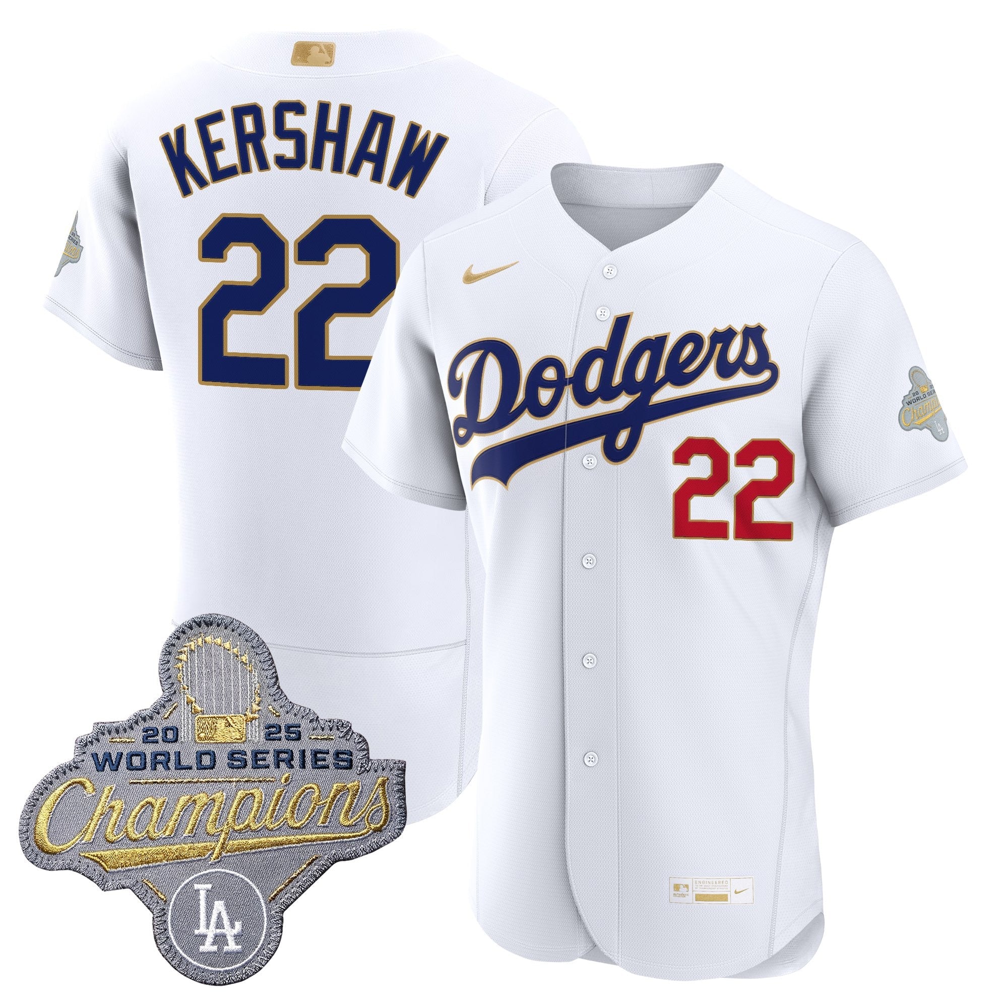 Men's Los Angeles Dodgers "Gold Collection" Premier Elite Jersey - All Stitched