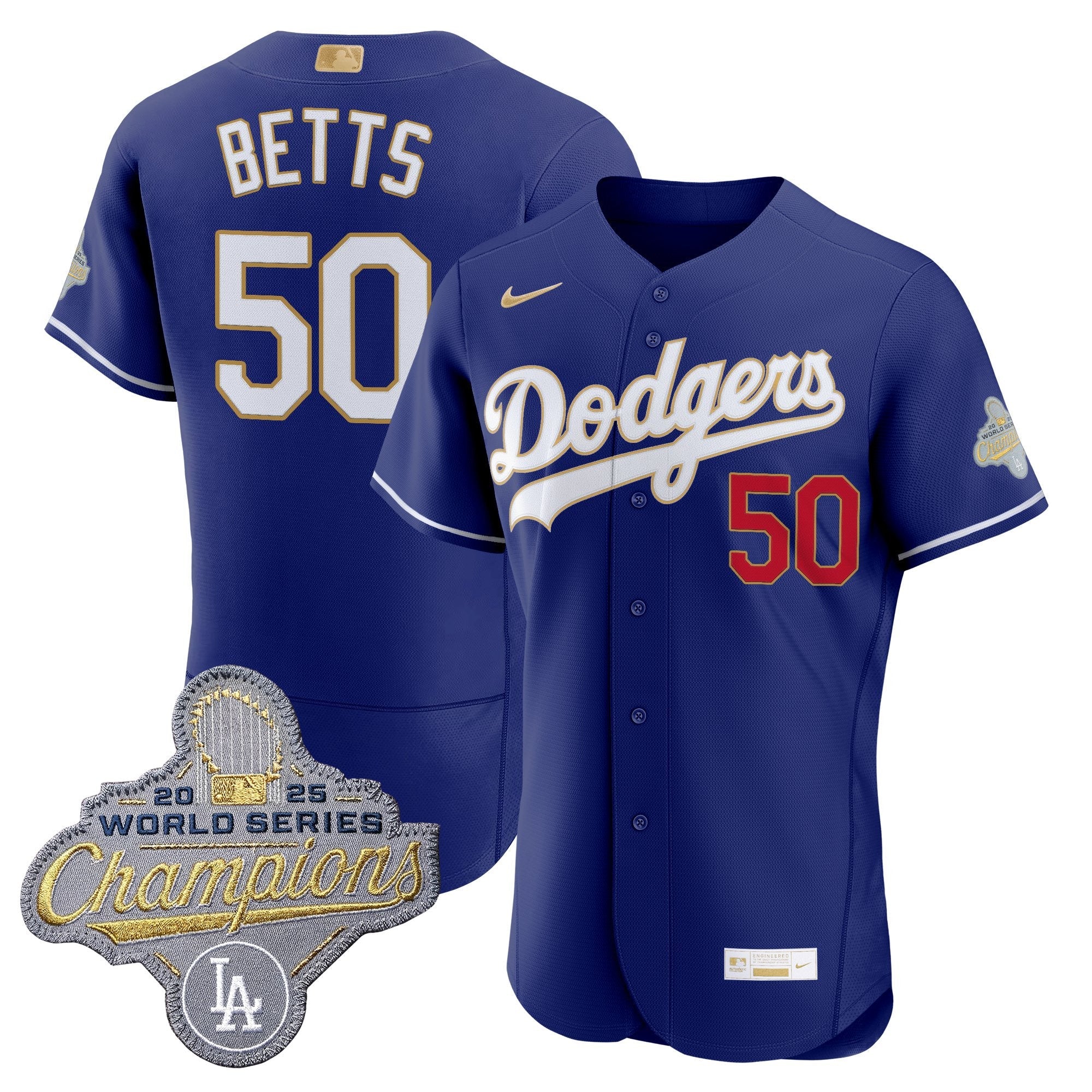 Men's Los Angeles Dodgers "Gold Collection" Premier Elite Jersey - All Stitched