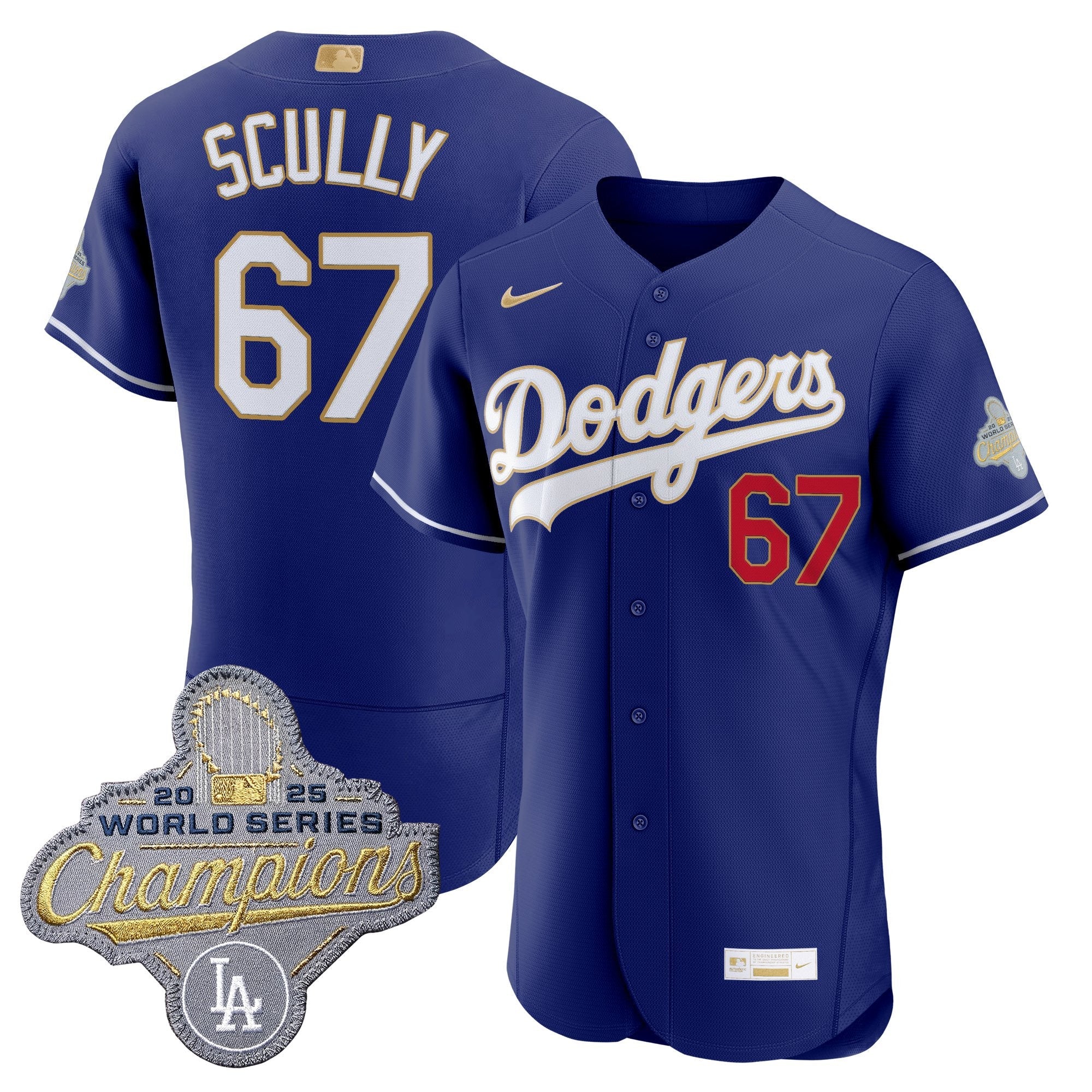 Men's Los Angeles Dodgers "Gold Collection" Premier Elite Jersey - All Stitched