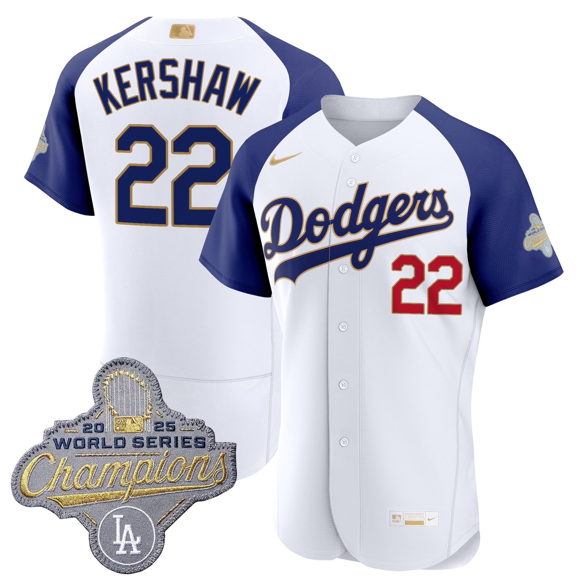 Men's Los Angeles Dodgers "Gold Collection" Premier Elite Jersey - All Stitched