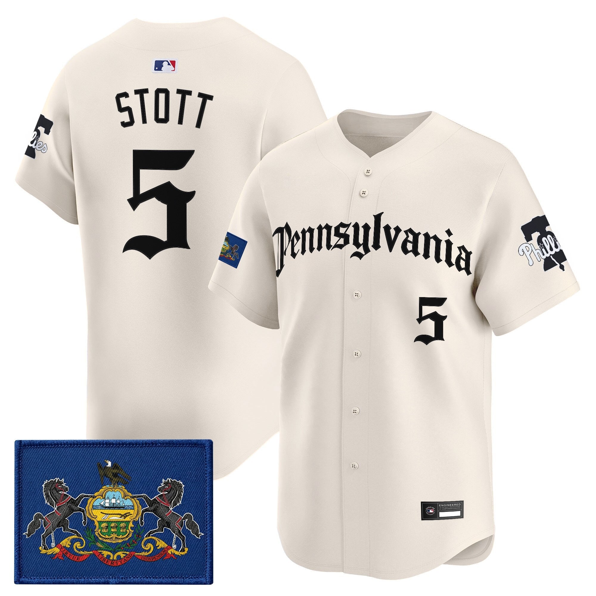 Men's Phillies 'Pennsylvania Gothic Edition' Vapor Premier Limited Jersey - All Stitched