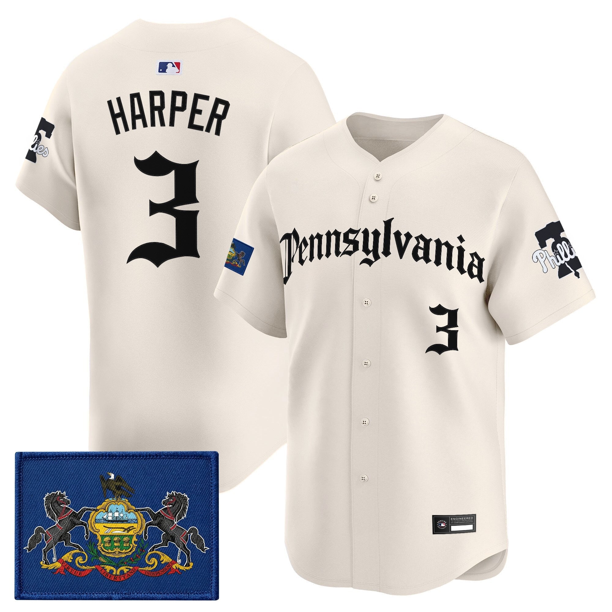 Men's Phillies 'Pennsylvania Gothic Edition' Vapor Premier Limited Jersey - All Stitched