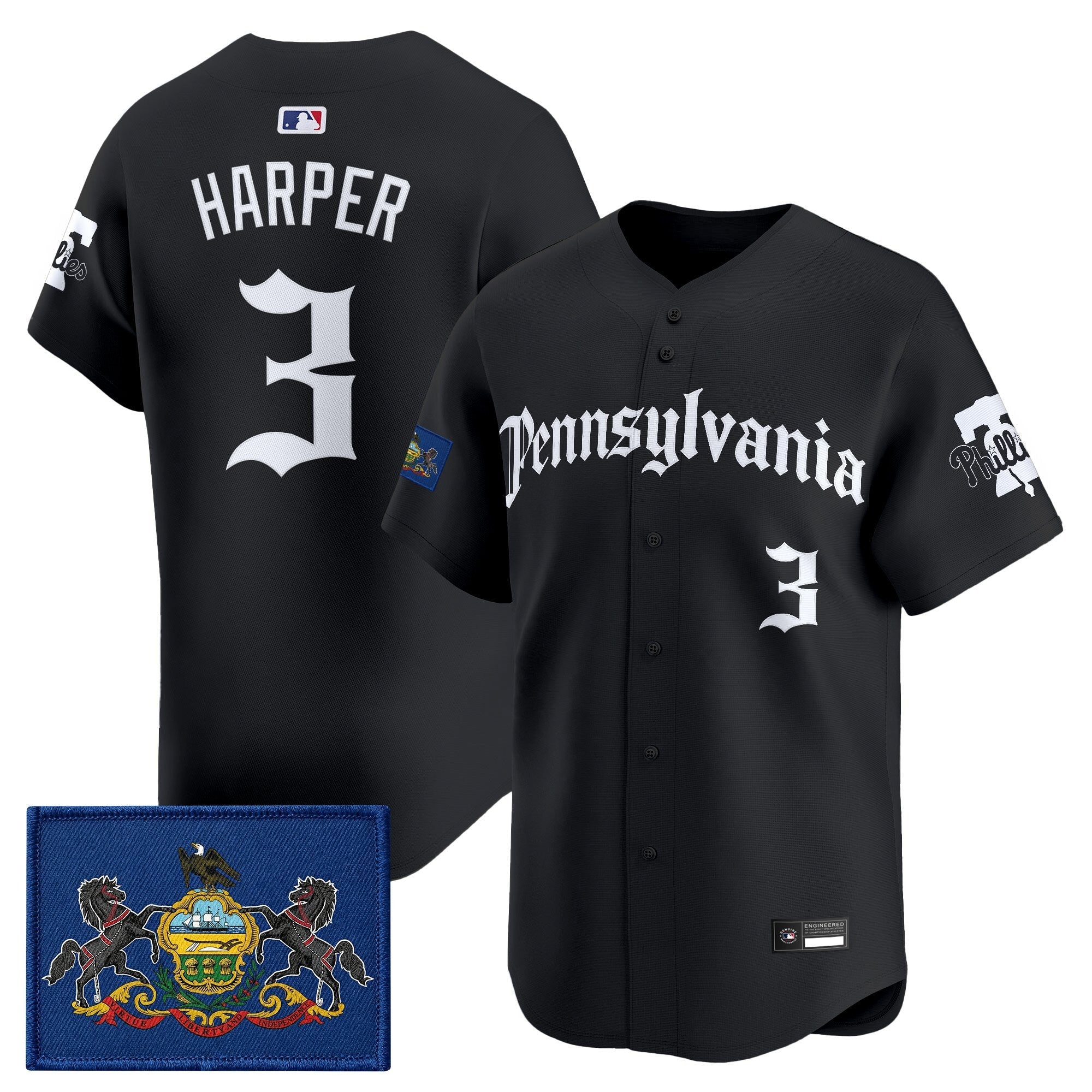 Men's Phillies 'Pennsylvania Gothic Edition' Vapor Premier Limited Jersey - All Stitched
