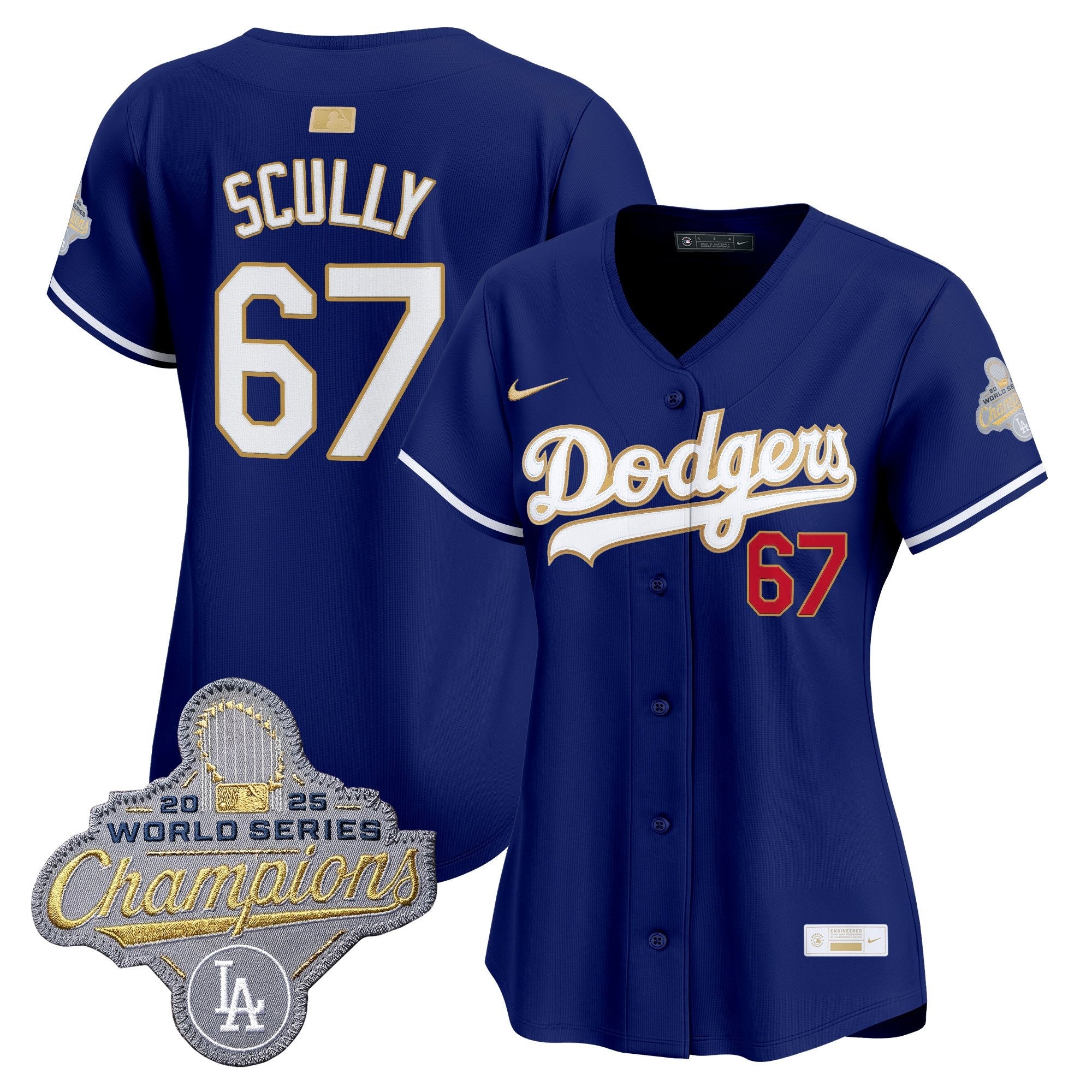 Women's Los Angeles Dodgers "Gold Collection" Premier Limited Jersey - All Stitched